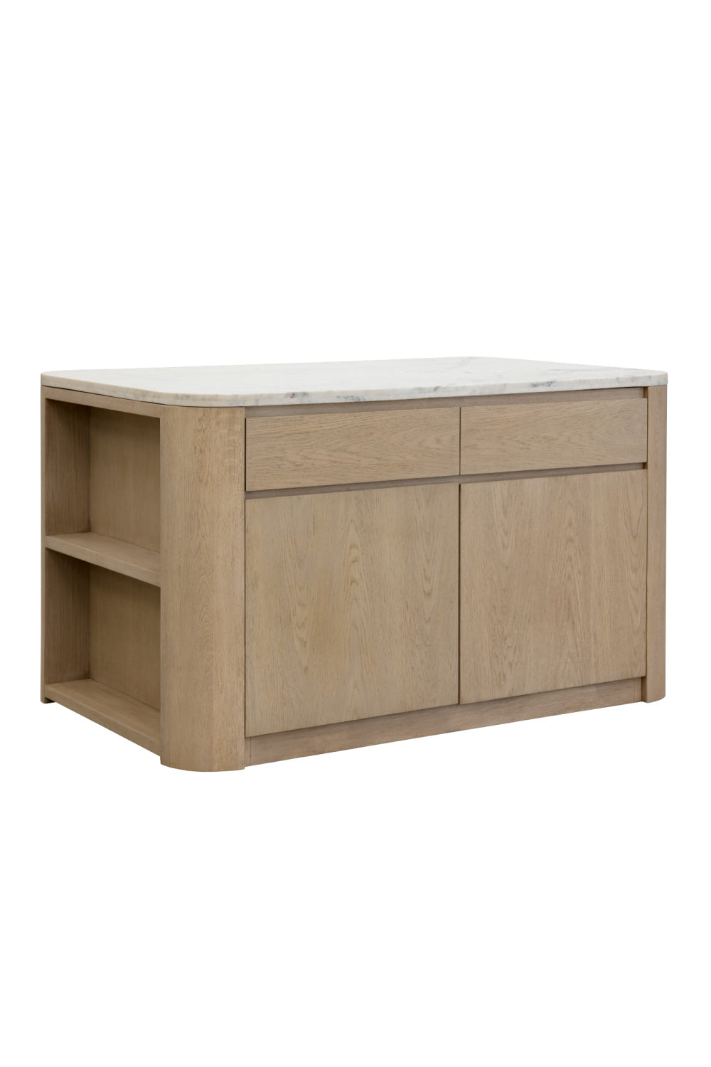 Modern European furniture - Contemporary Marble Kitchen Island w/ Open Shelving - www.oroa.com | Oroa.com