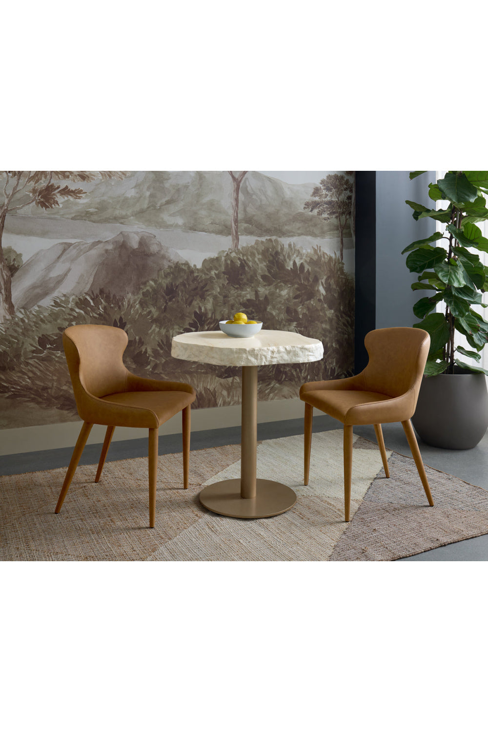 Modern European furniture - Travertine Look Indoor/Outdoor Bistro Table - www.oroa.com | Oroa.com