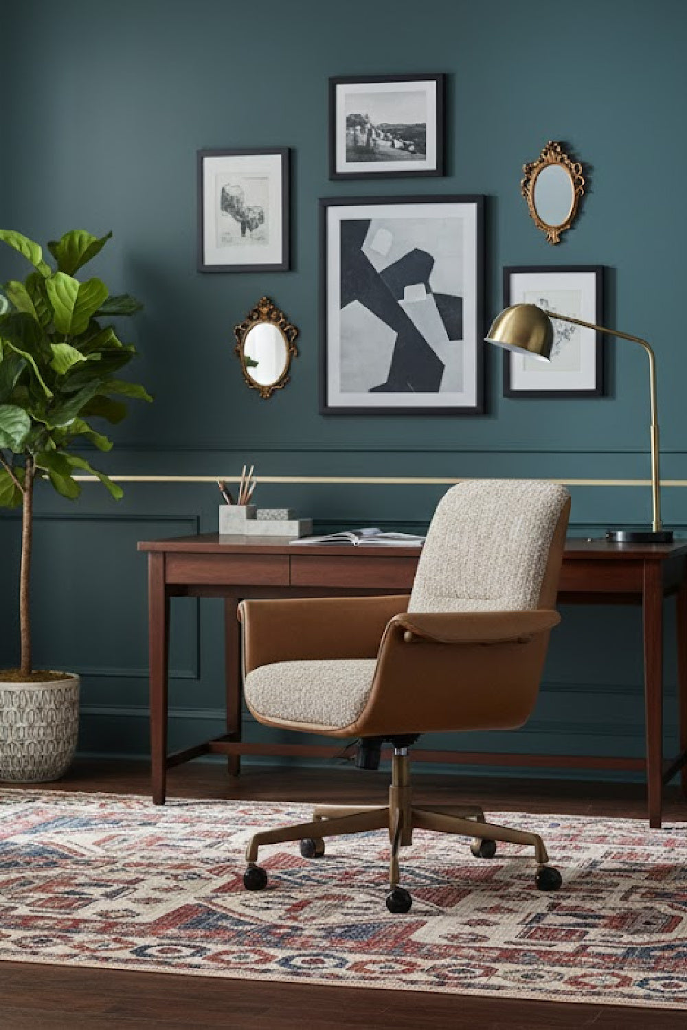 Modern European furniture - Leather Look Arm Office Chair - www.oroa.com | Oroa.com