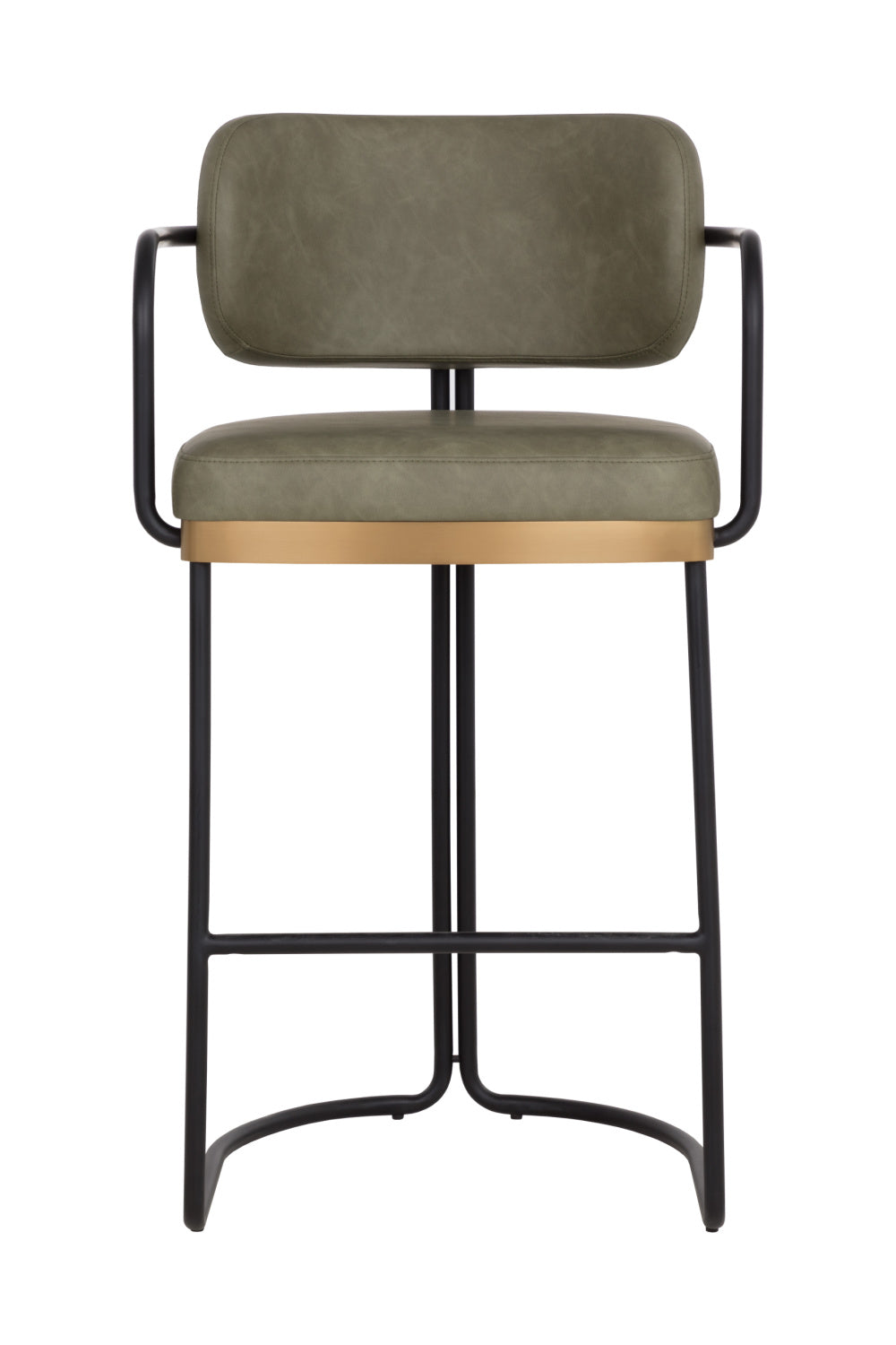 Modern European furniture - Iron Framed Leather-Look Bar Stool - www.oroa.com | Oroa.com