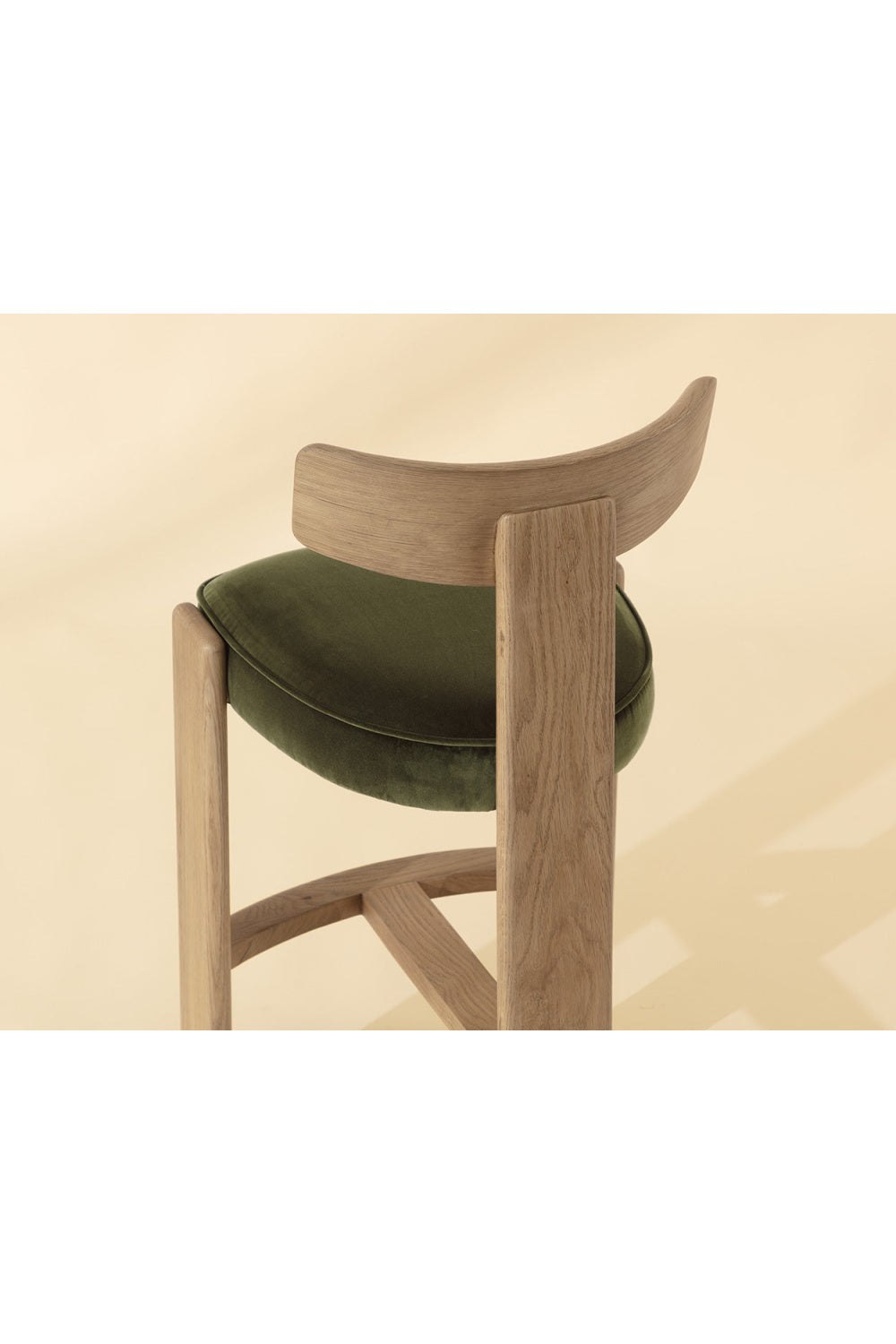 Modern European furniture - Oak Framed Green Bar Stool - www.oroa.com | Oroa.com