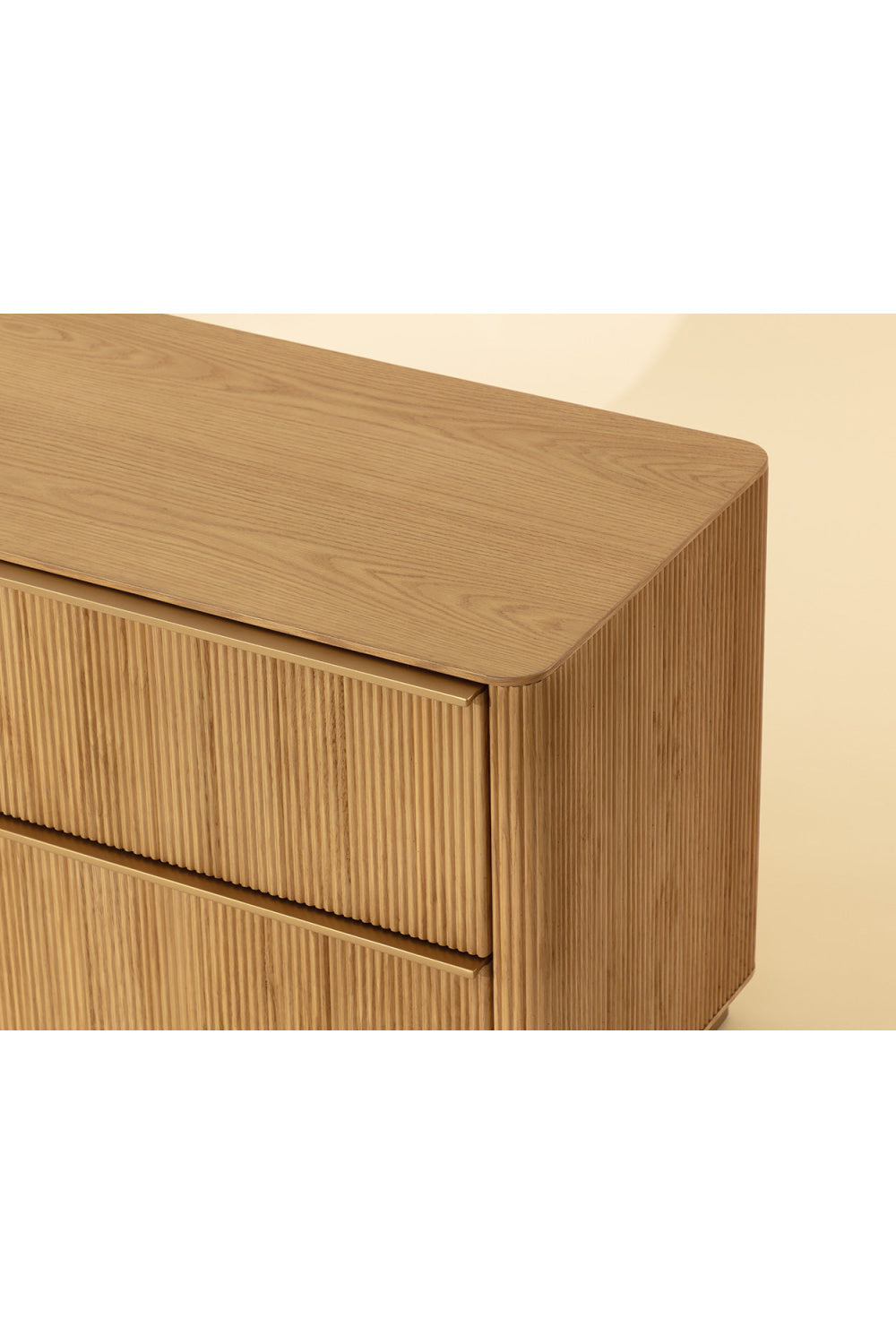 Modern European furniture - Rectangular Rustic Oak & Gold Nightstand - www.oroa.com | Oroa.com