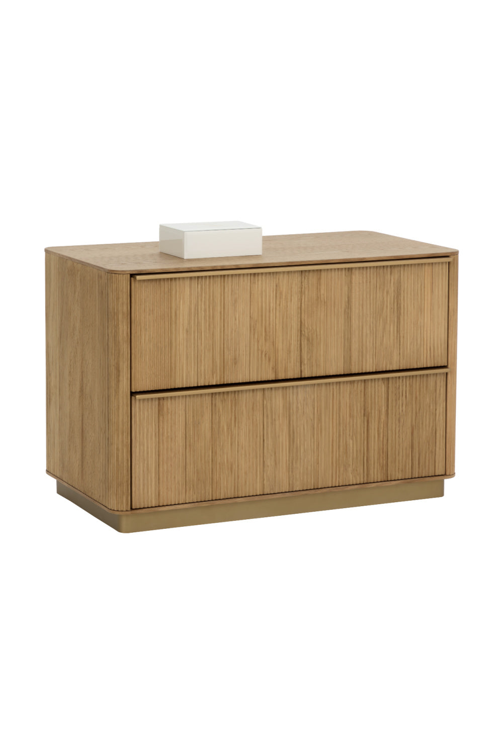 Modern European furniture - Rectangular Rustic Oak & Gold Nightstand - www.oroa.com | Oroa.com