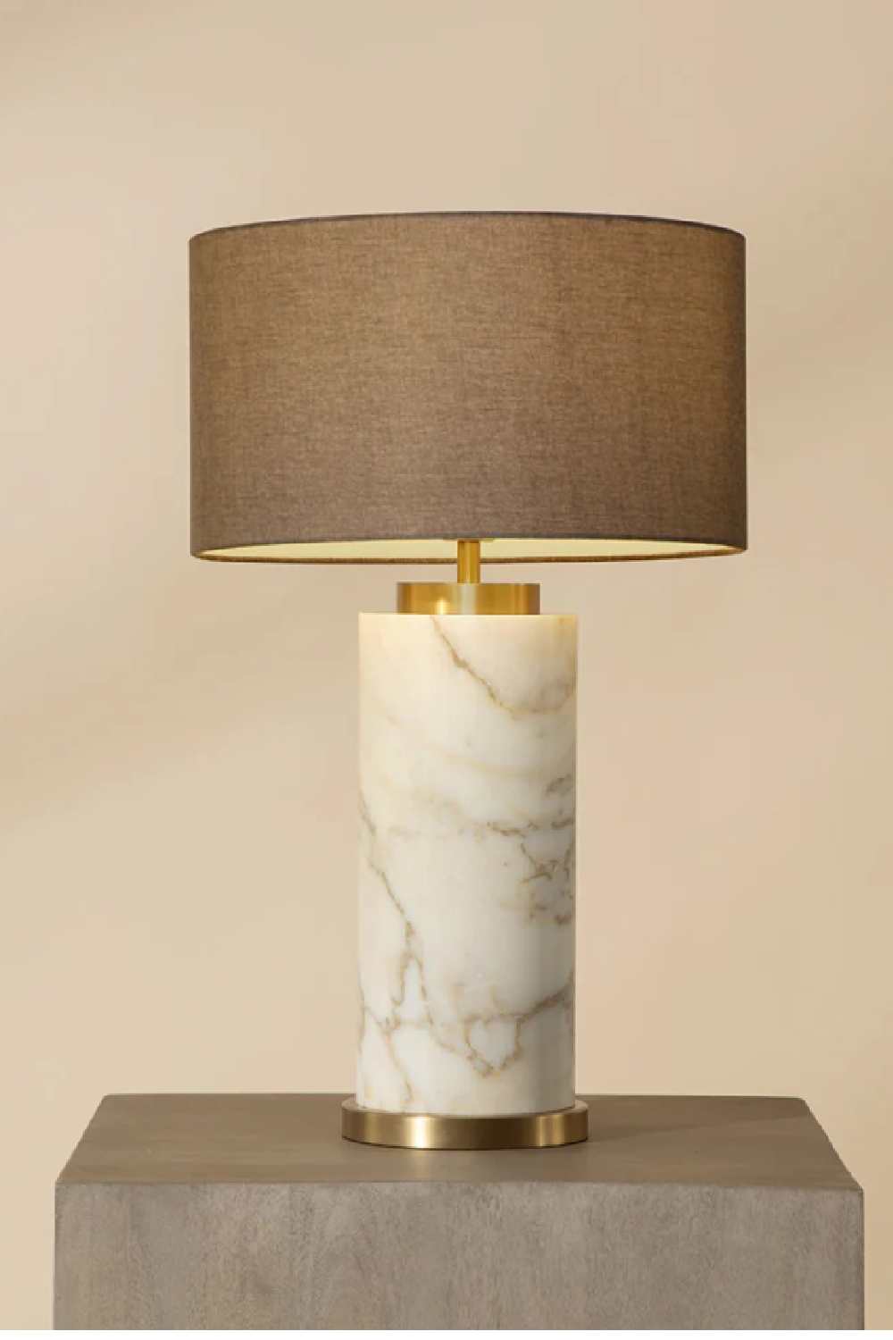 Modern European furniture - Gray Linen Marble Table Lamp - www.oroa.com | Oroa.com