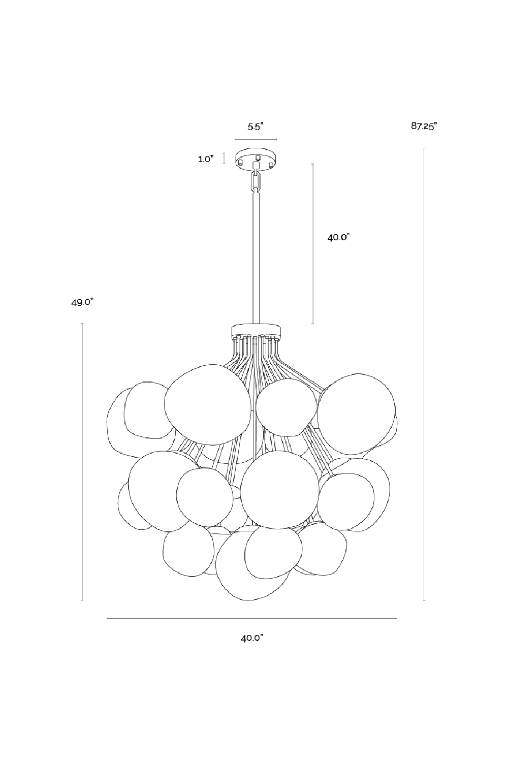 Modern European furniture - Gray Glass Orbs Chandelier - www.oroa.com | Oroa.com