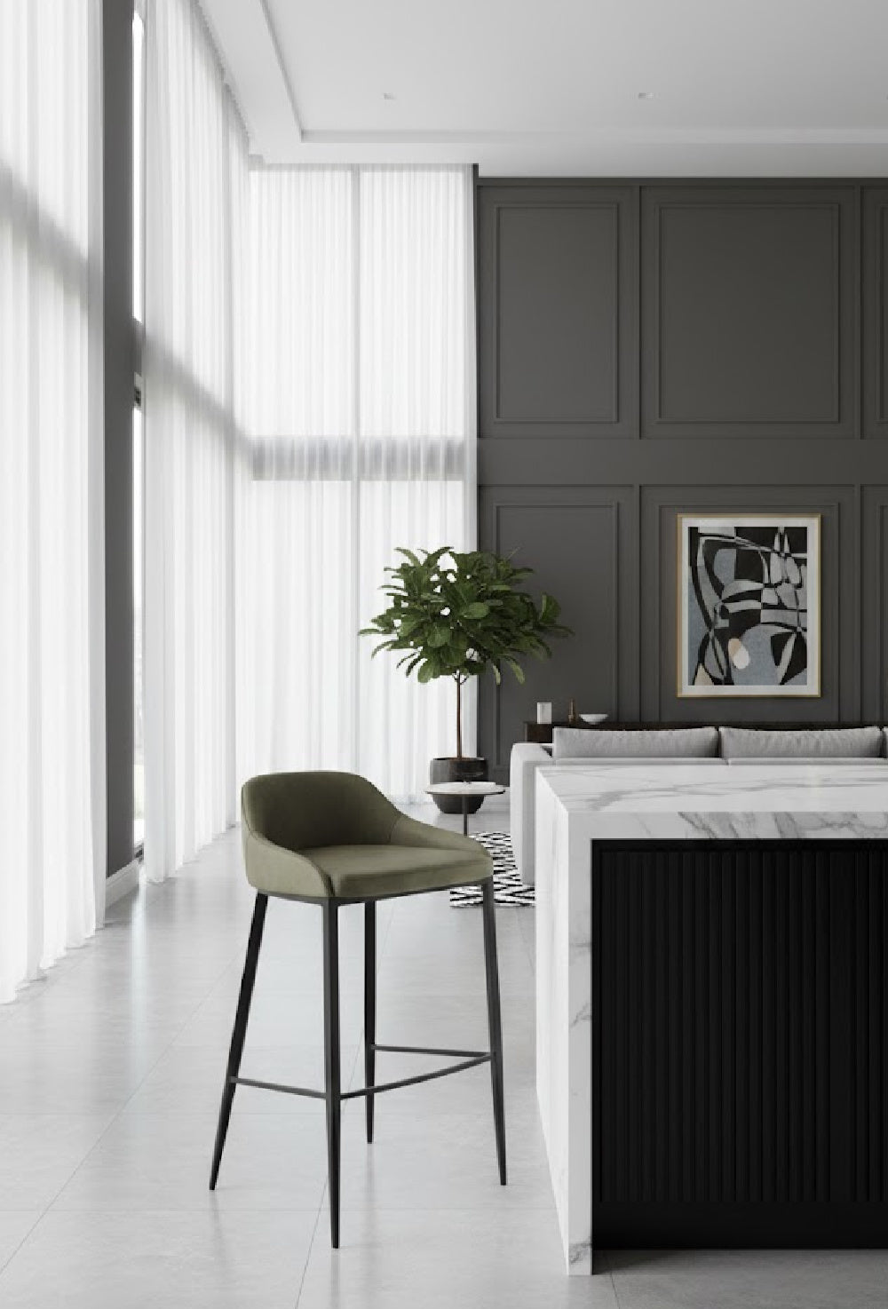 Modern European furniture - Low-Back Leather Look Bar Stool - www.oroa.com | Oroa.com