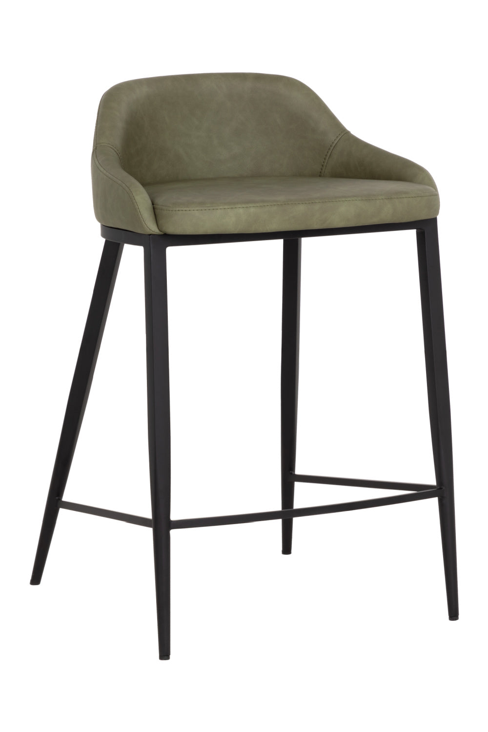 Modern European furniture - Low-Back Leather-Look Counter Stool - www.oroa.com | Oroa.com