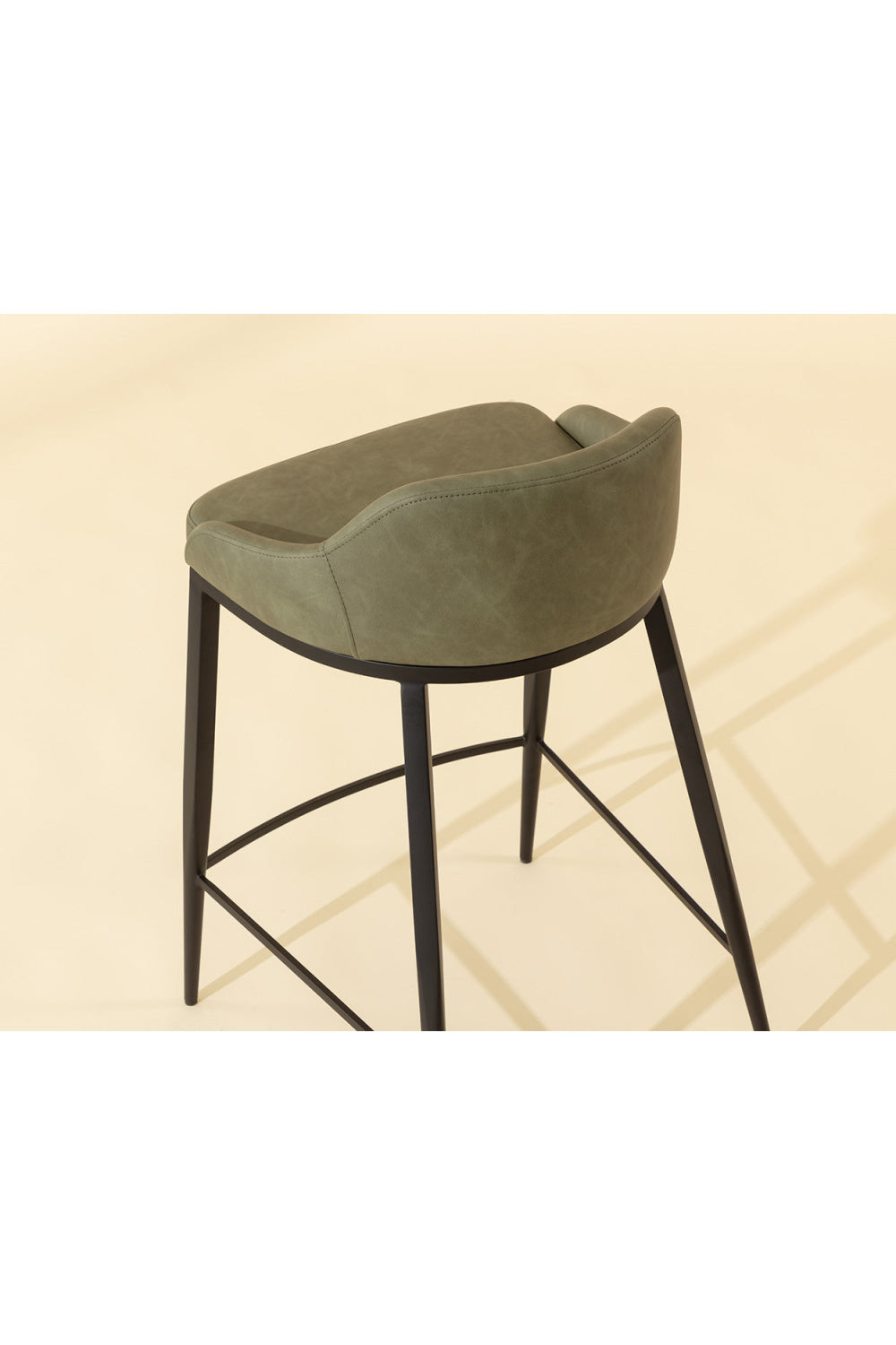 Modern European furniture - Low-Back Leather-Look Counter Stool - www.oroa.com | Oroa.com