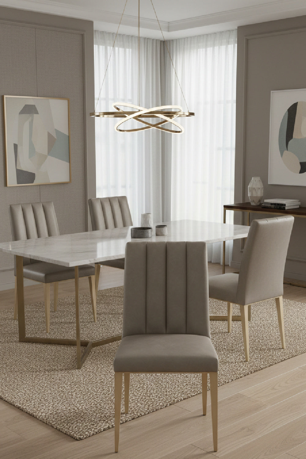 Modern European furniture - Vertical Channeled Dining Chairs (2) - www.oroa.com | Oroa.com