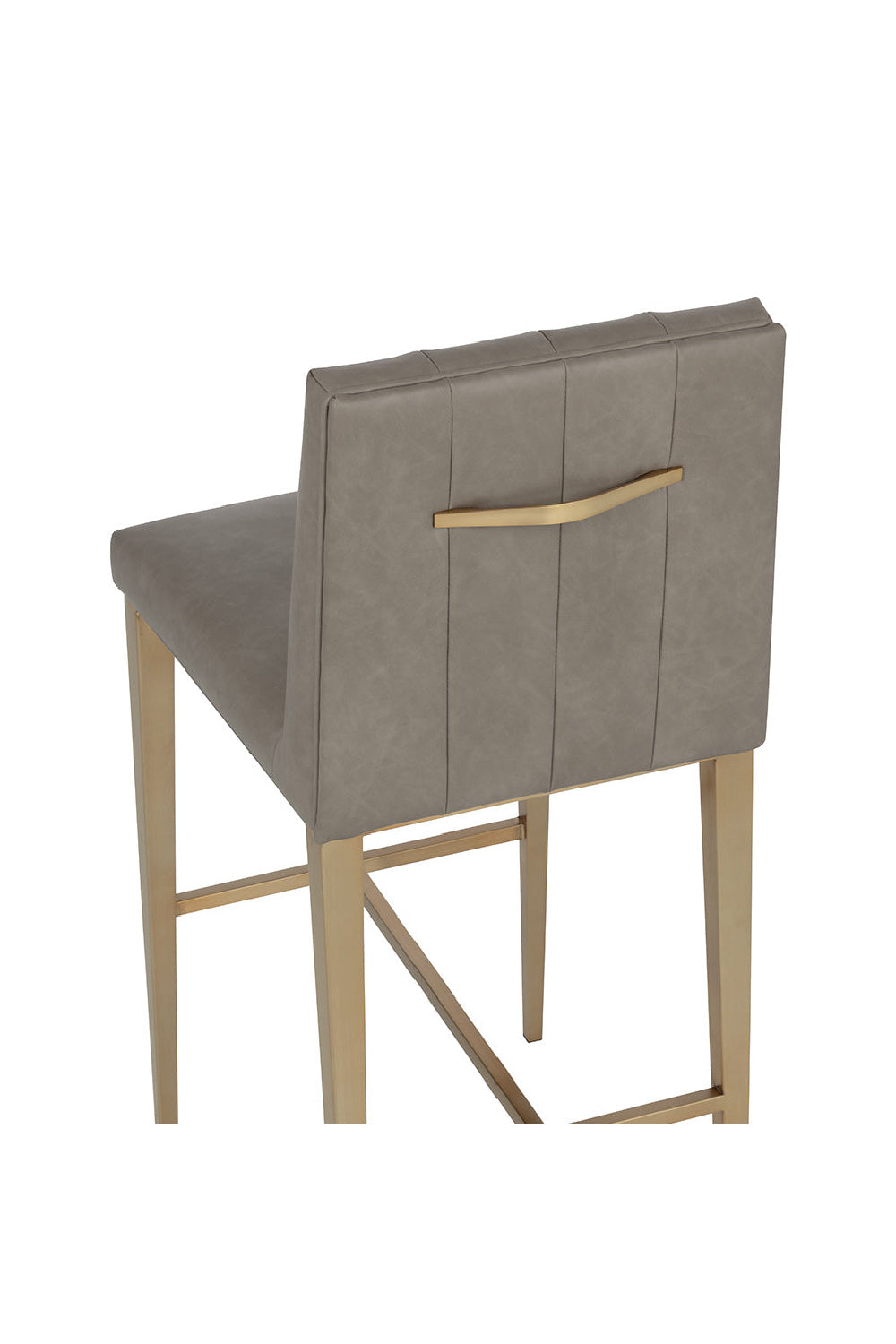 Modern European furniture - Vertical-Channeled Leather-Look Bar Stool - www.oroa.com | Oroa.com