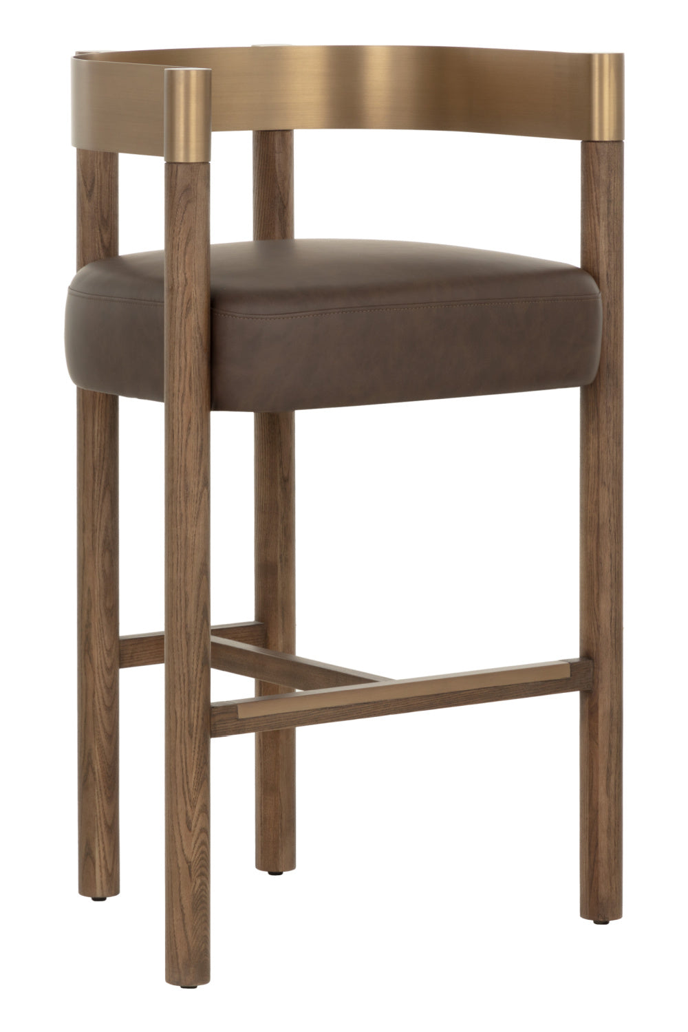 Modern European furniture - Brown Ash Curved Bar Stool - www.oroa.com | Oroa.com