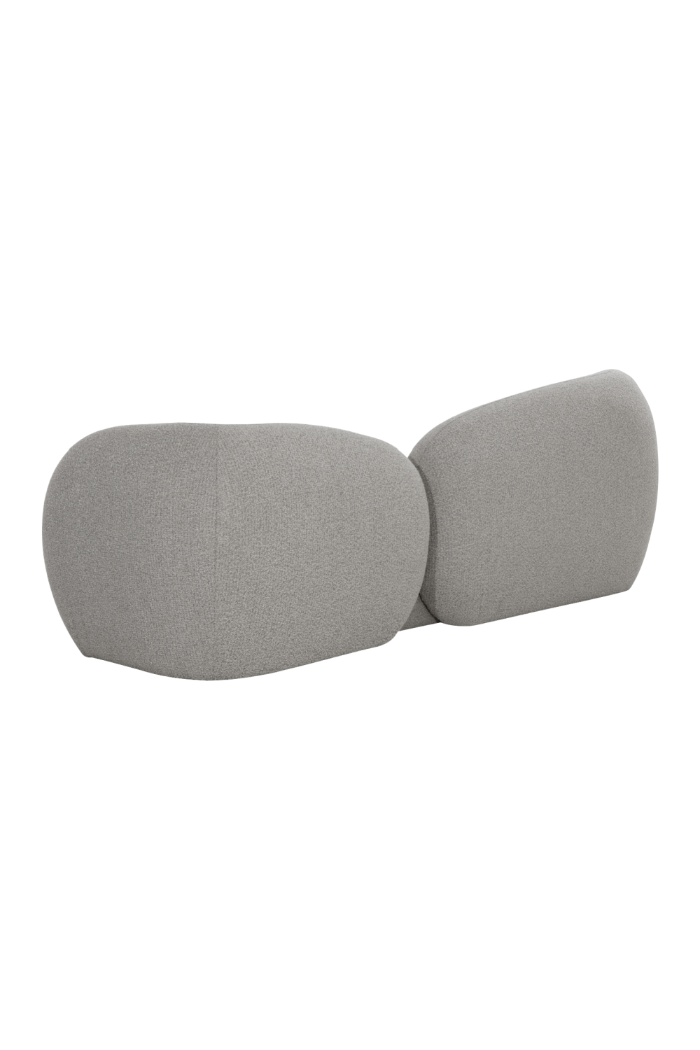Modern European furniture - Gray Boucle Curved Sofa - www.oroa.com | Oroa.com
