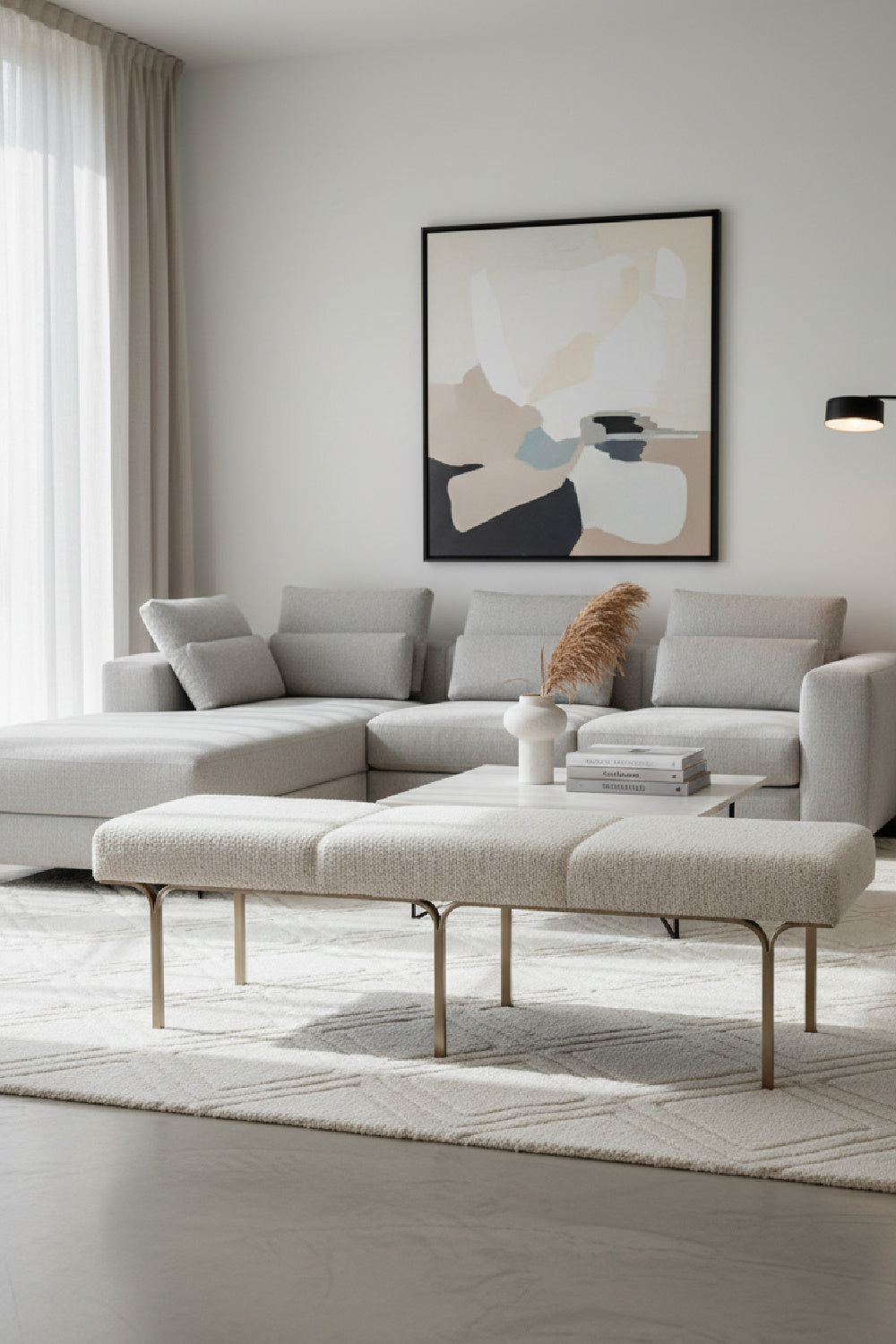 Modern European furniture - Slim Frame Upholstered Bench - www.oroa.com | Oroa.com