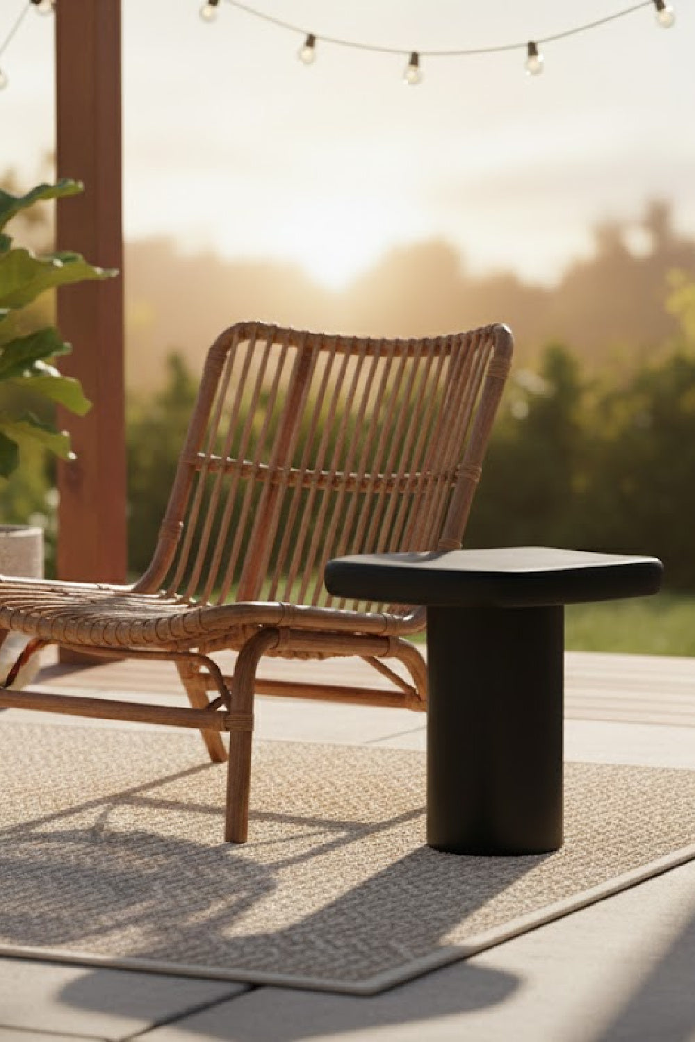 Modern European furniture - Black Organic-Shaped Indoor/Outdoor End Table - www.oroa.com | Oroa.com