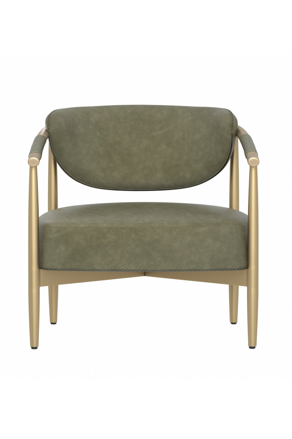 Modern European furniture - Gold-Framed Leather Lounge Chair - www.oroa.com | Oroa.com