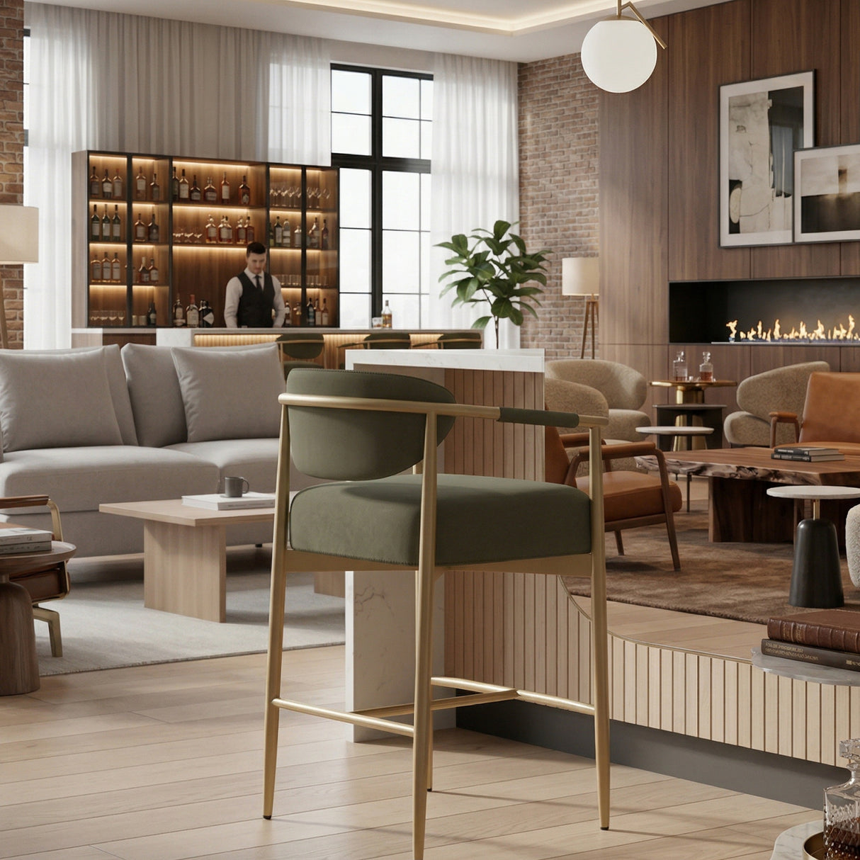 Curved Back Counter Stool | Oroa.com