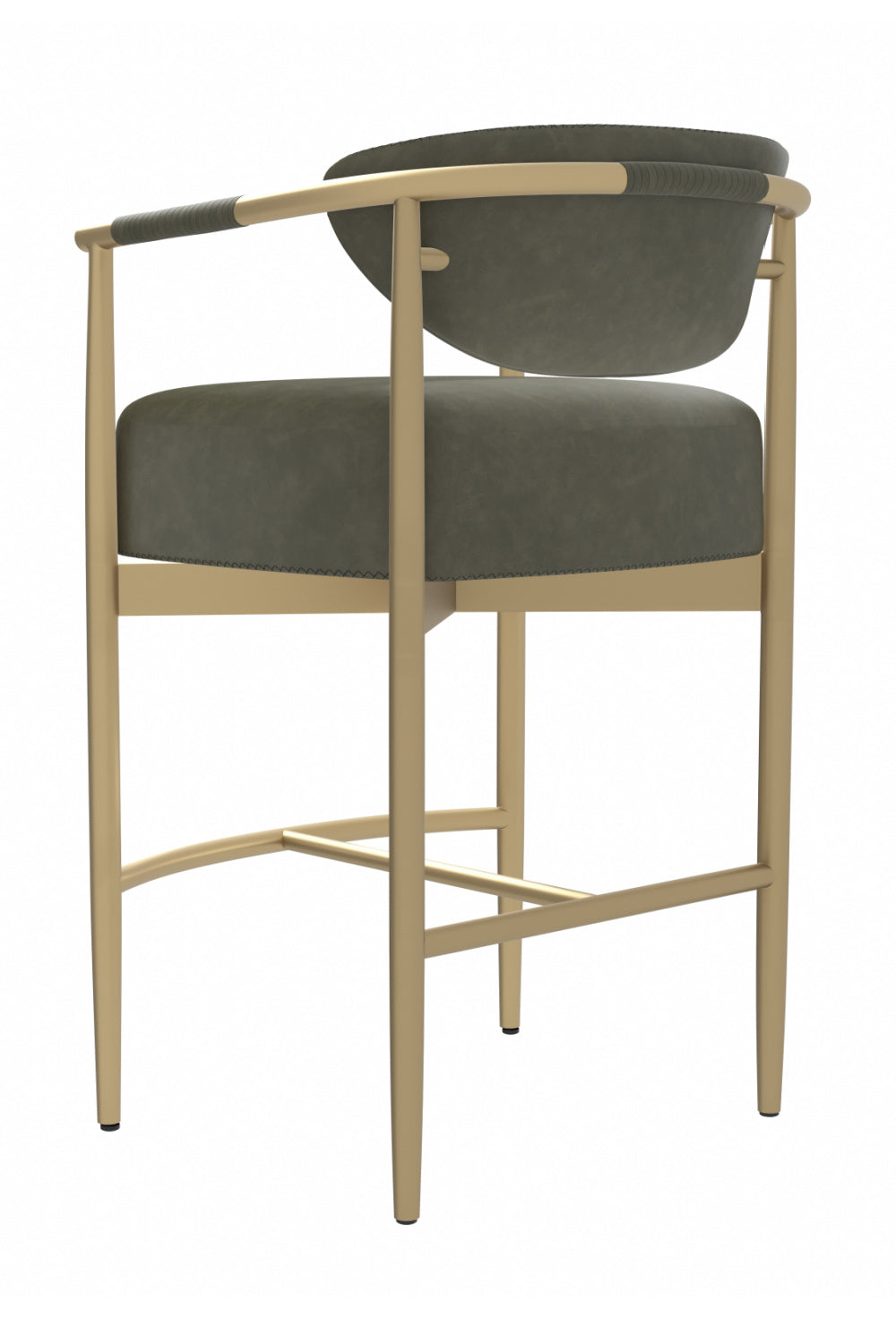 Modern European furniture - Gold Framed Leather-Look Bar Stool - www.oroa.com | Oroa.com