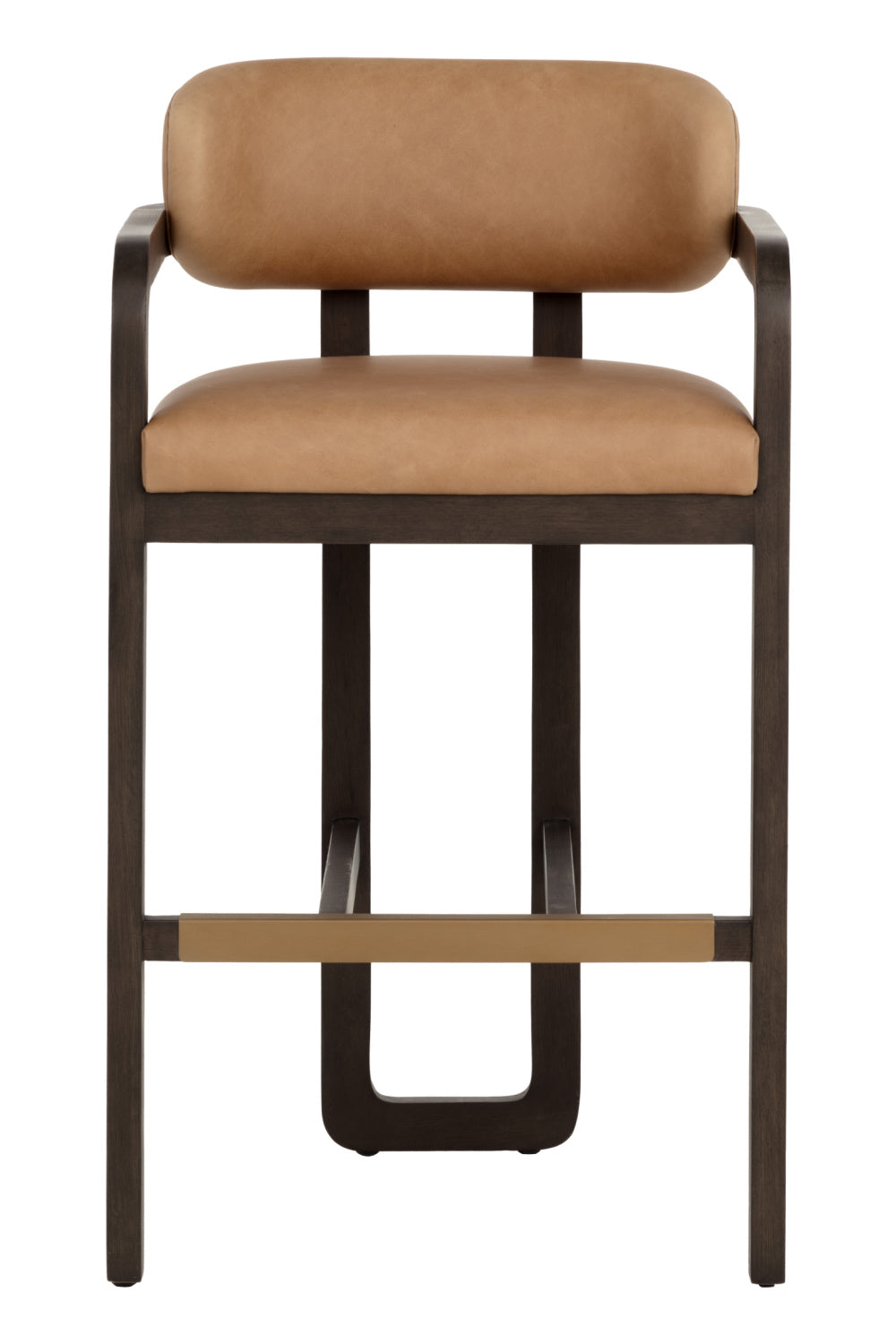 Modern European furniture - Brown Leather Bar Stool - www.oroa.com | Oroa.com