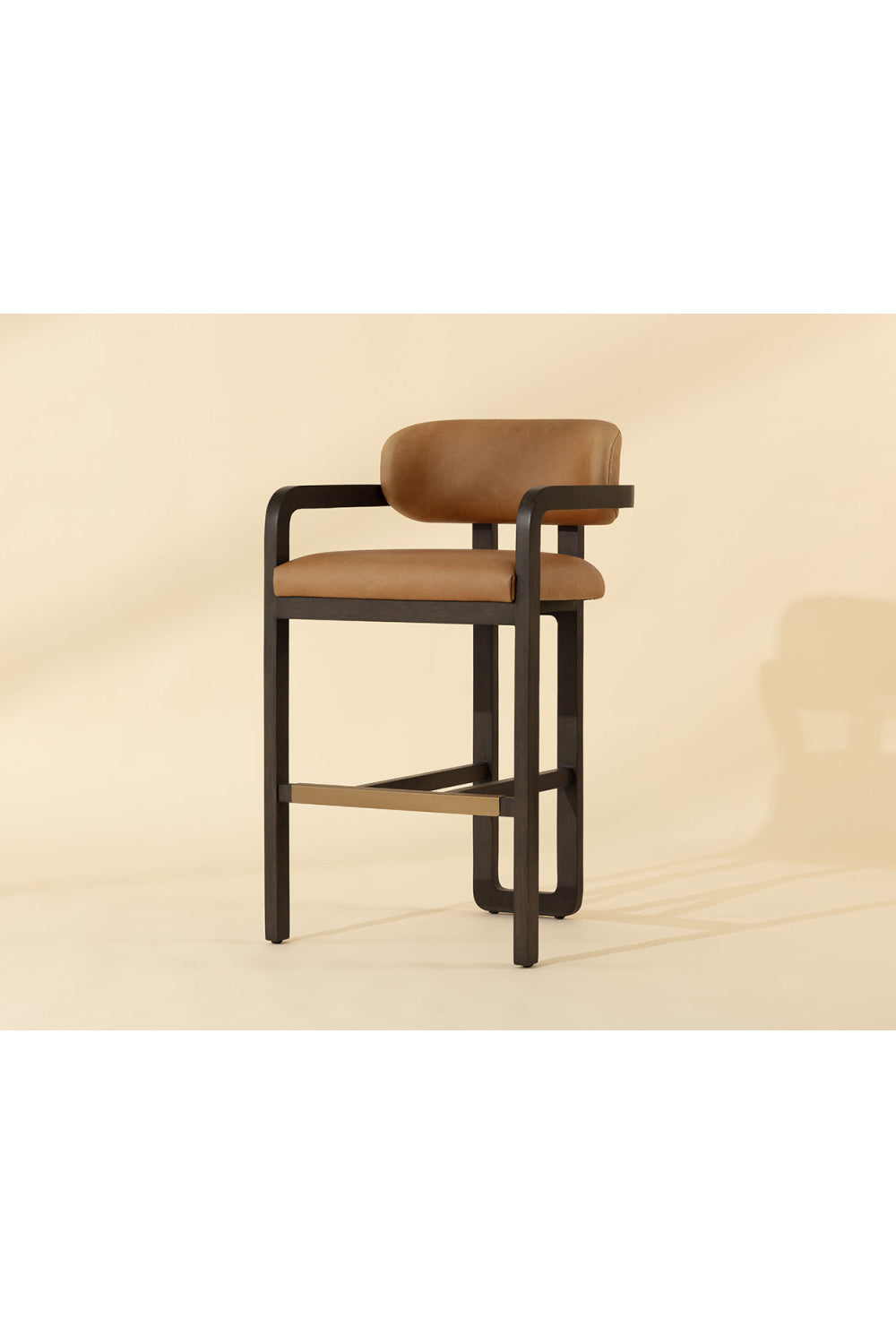 Modern European furniture - Brown Leather Bar Stool - www.oroa.com | Oroa.com