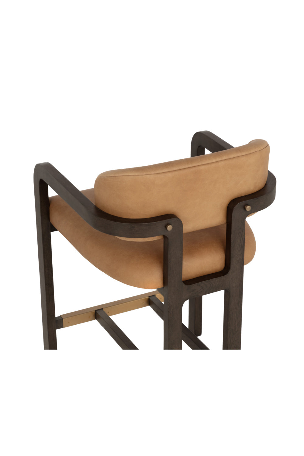 Modern European furniture - Brown Oak Framed Counter Stool - www.oroa.com | Oroa.com
