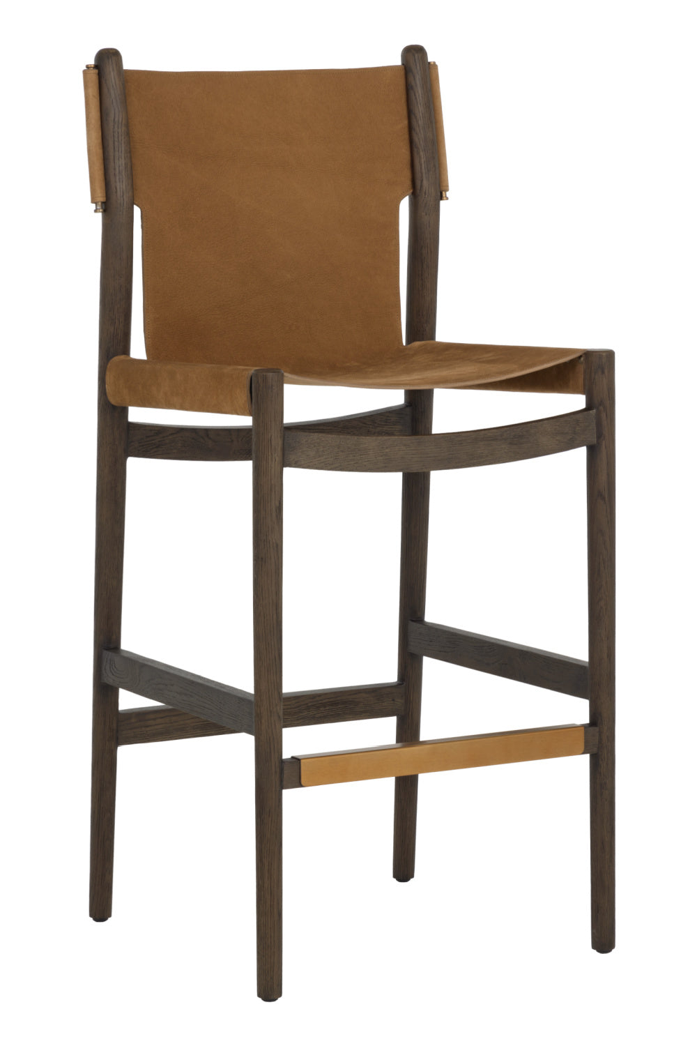 Modern European furniture - Brown Nubuck Leather Bar Stool - www.oroa.com | Oroa.com
