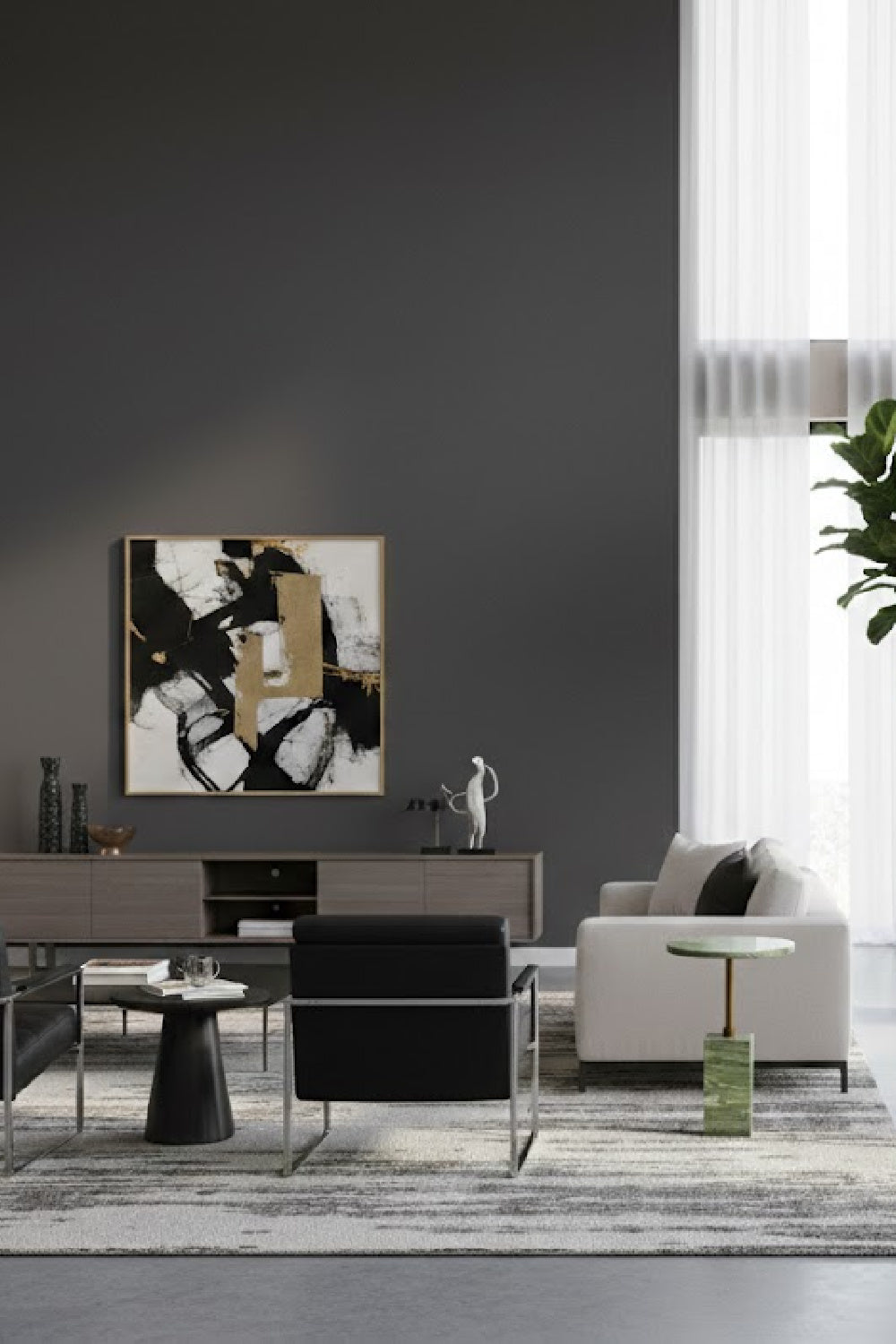 Modern European furniture - Marble-Look Indoor/Outdoor End Table - www.oroa.com | Oroa.com