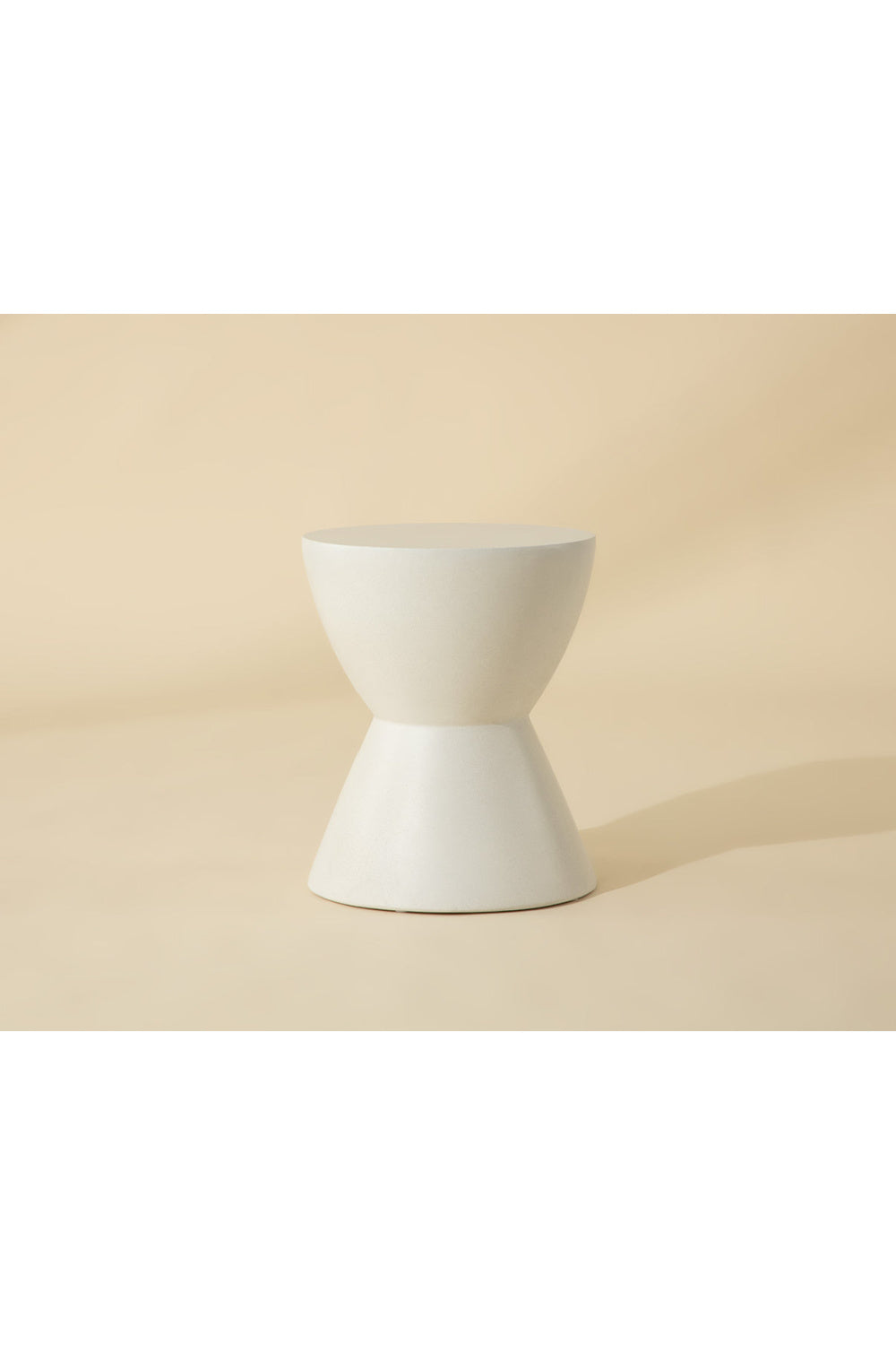 Modern European furniture - White Hourglass Indoor/Outdoor End Table - www.oroa.com | Oroa.com