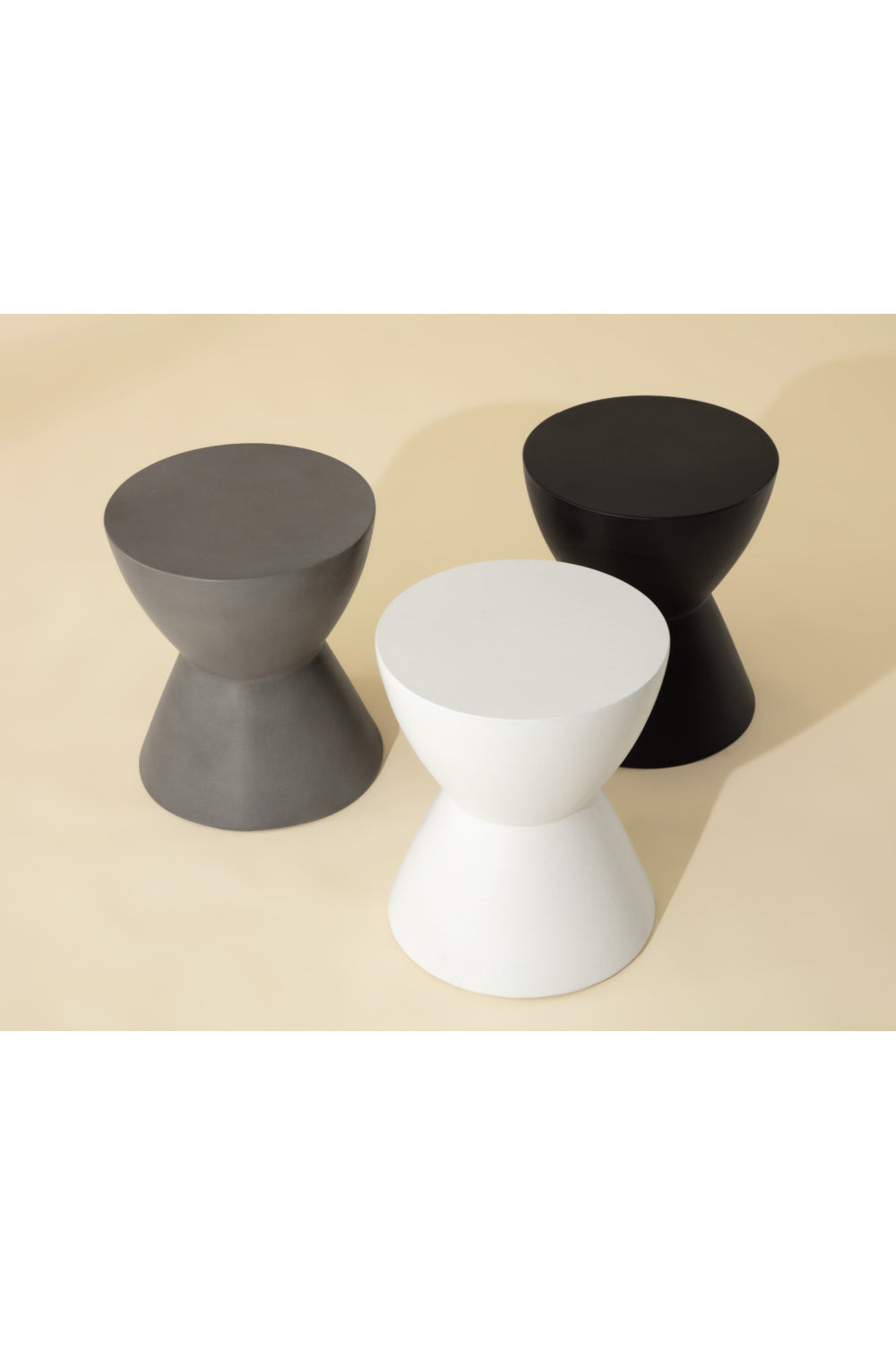 Modern European furniture - White Hourglass Indoor/Outdoor End Table - www.oroa.com | Oroa.com