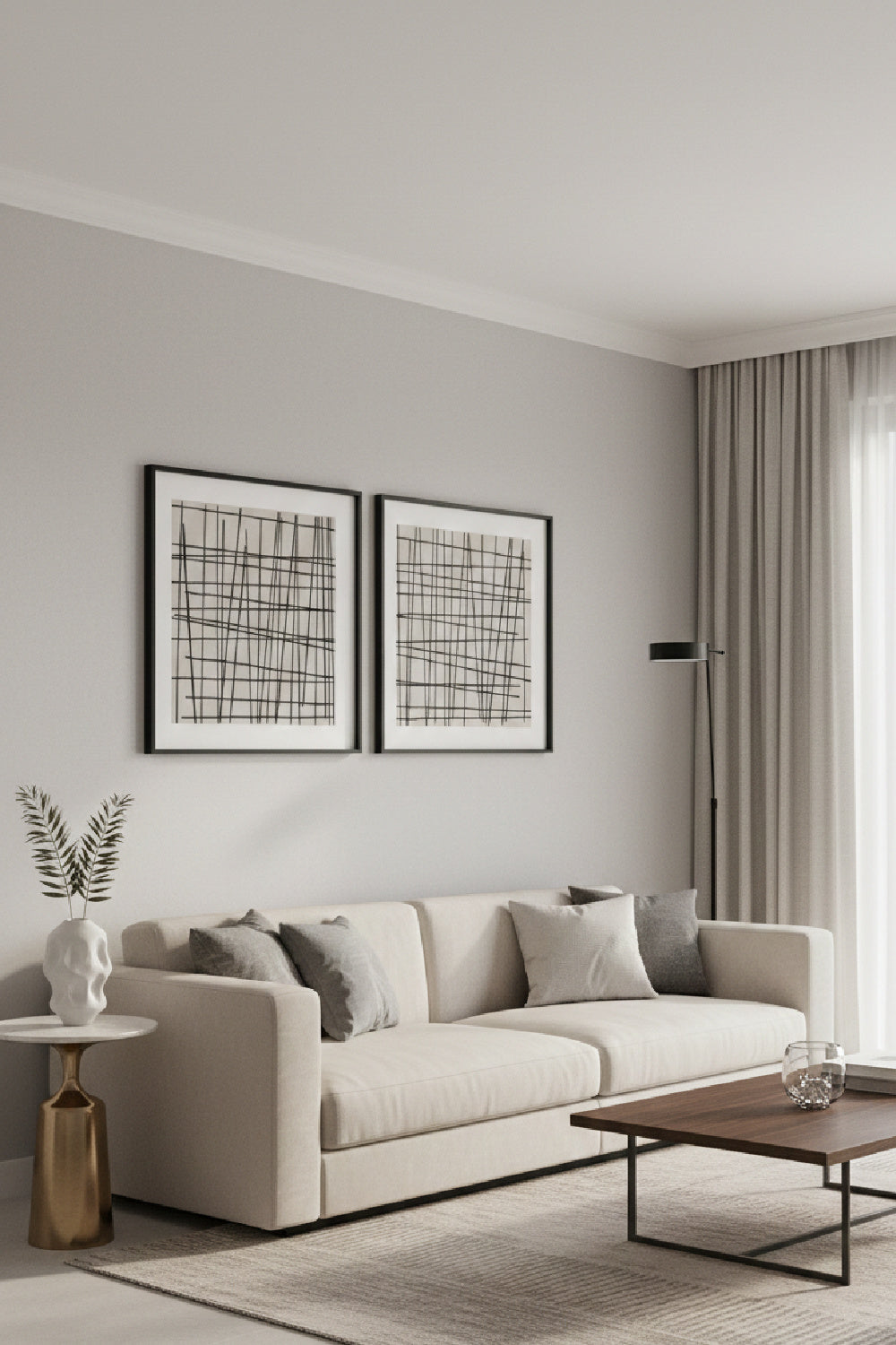 Modern European furniture - Minimalist Line Art Set (2) - www.oroa.com | Oroa.com