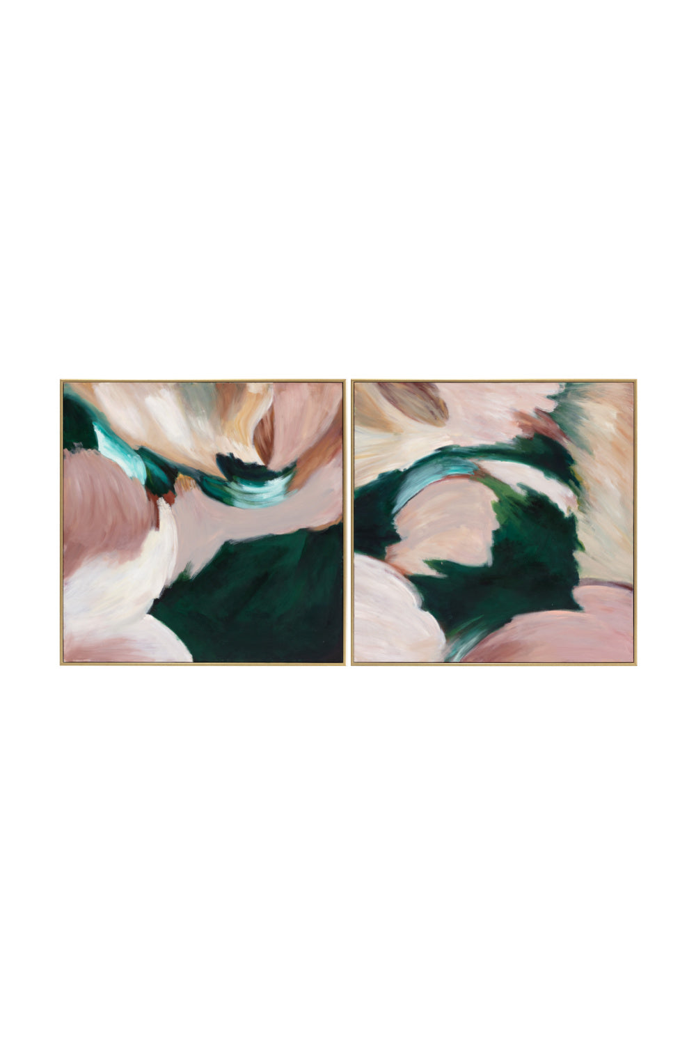 Modern European furniture - Pink and Green Diptych Art Set (2) - www.oroa.com | Oroa.com