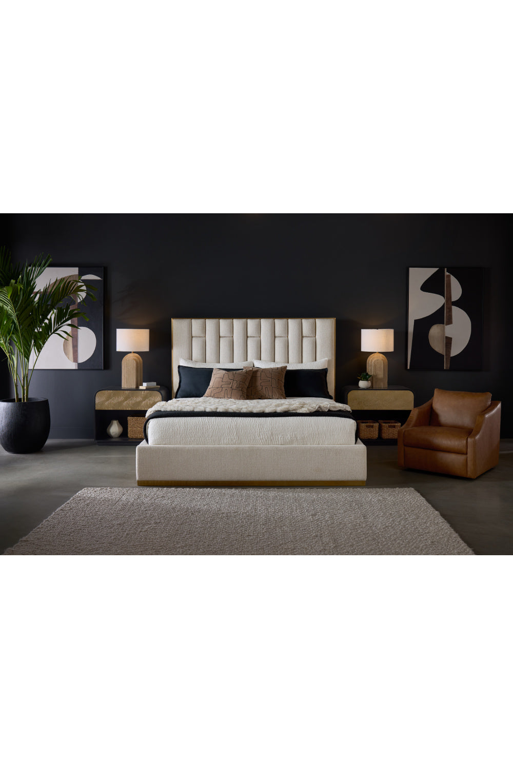 Modern European furniture - Black Abstract Modern Art Set (2) - www.oroa.com | Oroa.com