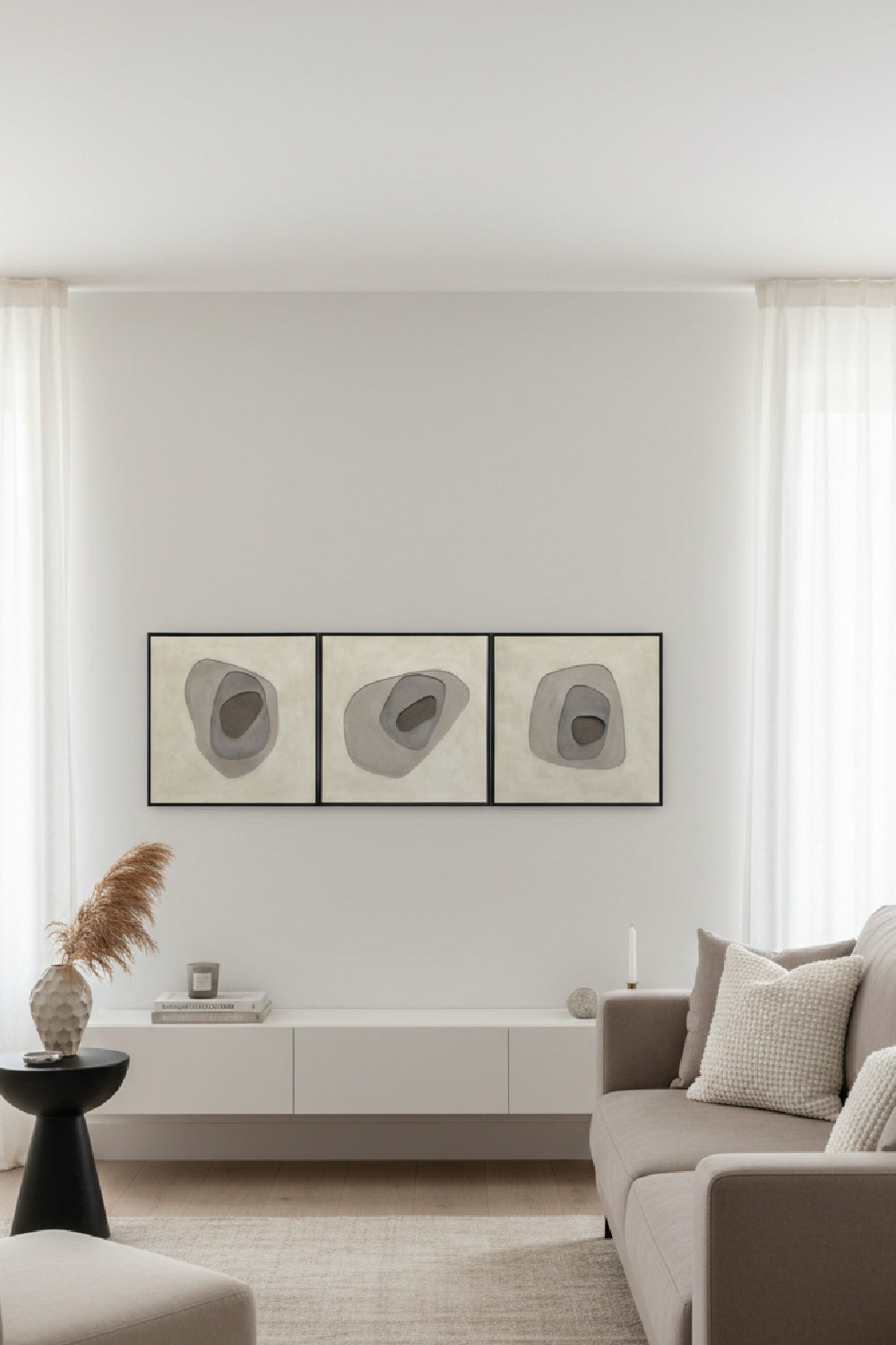 Modern European furniture - Taupe Abstract Art Set (3) - www.oroa.com | Oroa.com