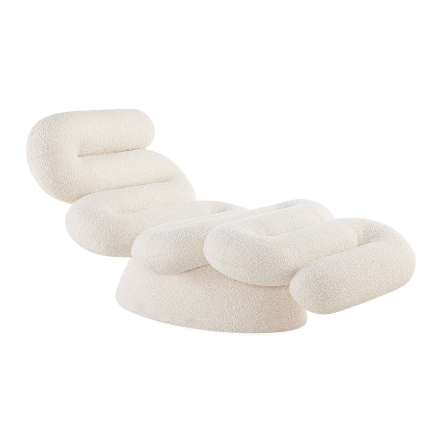 Tube-Shaped Bouclé Chaise Lounge | Oroa.com