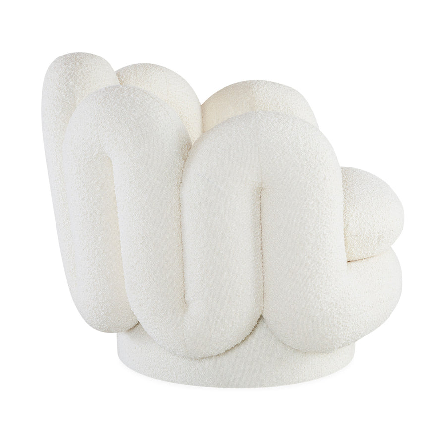 Wavy Back Bouclé Swivel Chair | Oroa.com