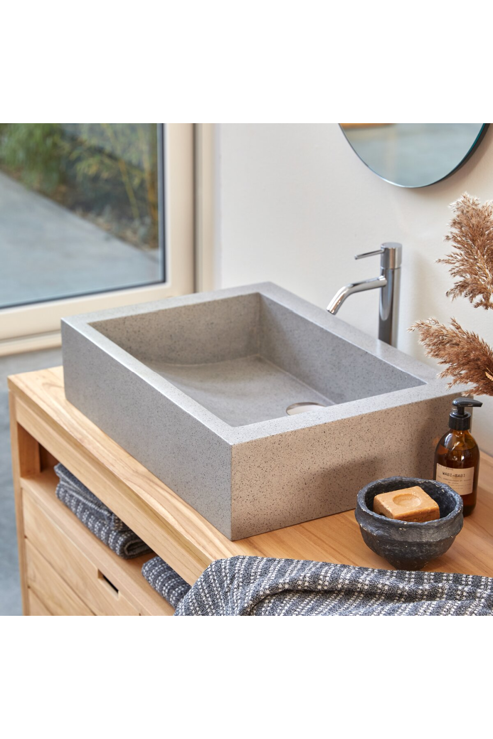 Gray Terrazzo Bathroom Sink | Oroa.com