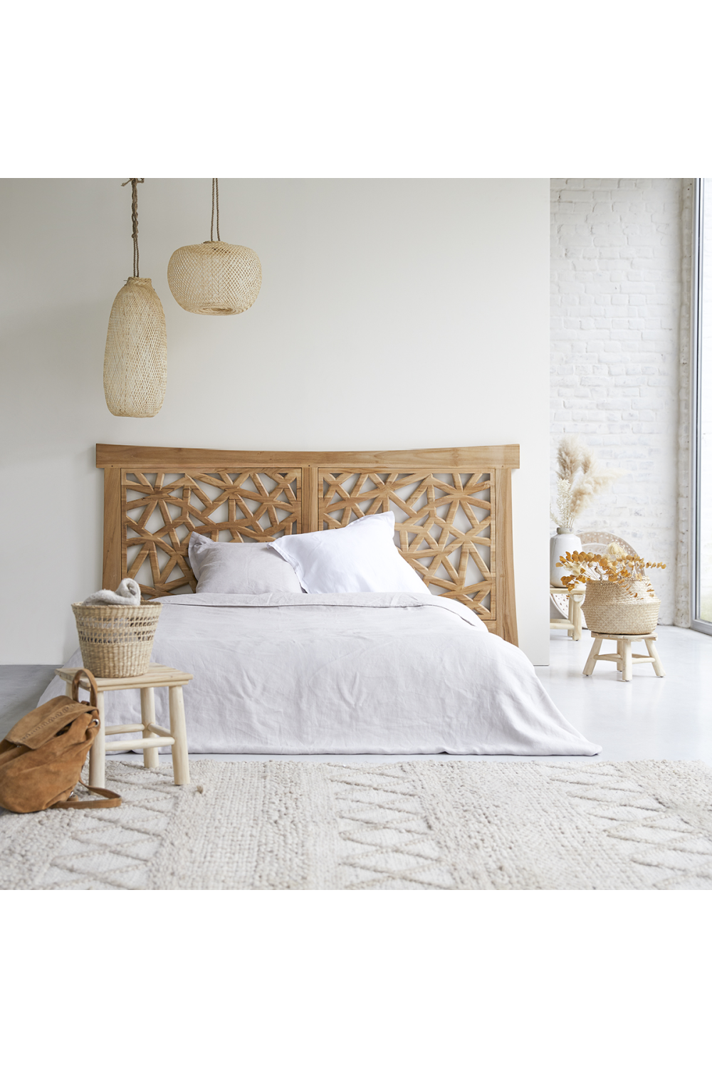 Solid Teak King Headboard 83" | Oroa.com