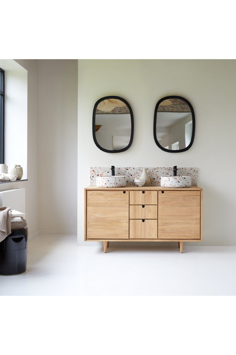 Teak Double Bathroom Vanity | Oroa.com