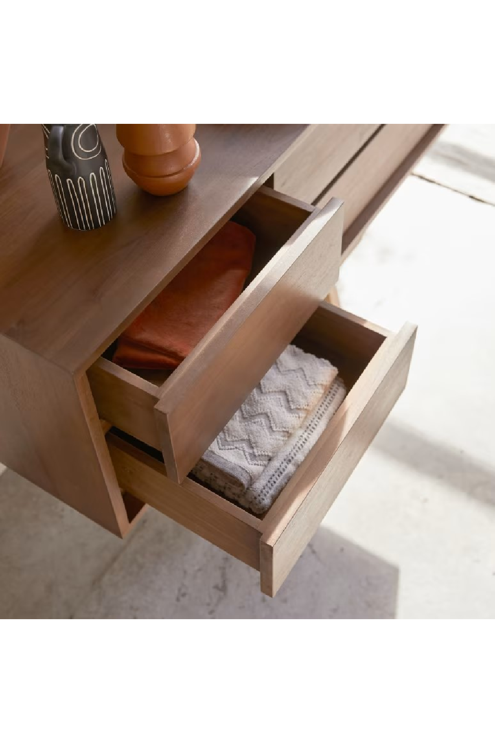 Teak Wall Mounted Vanity Unit | Oroa.com