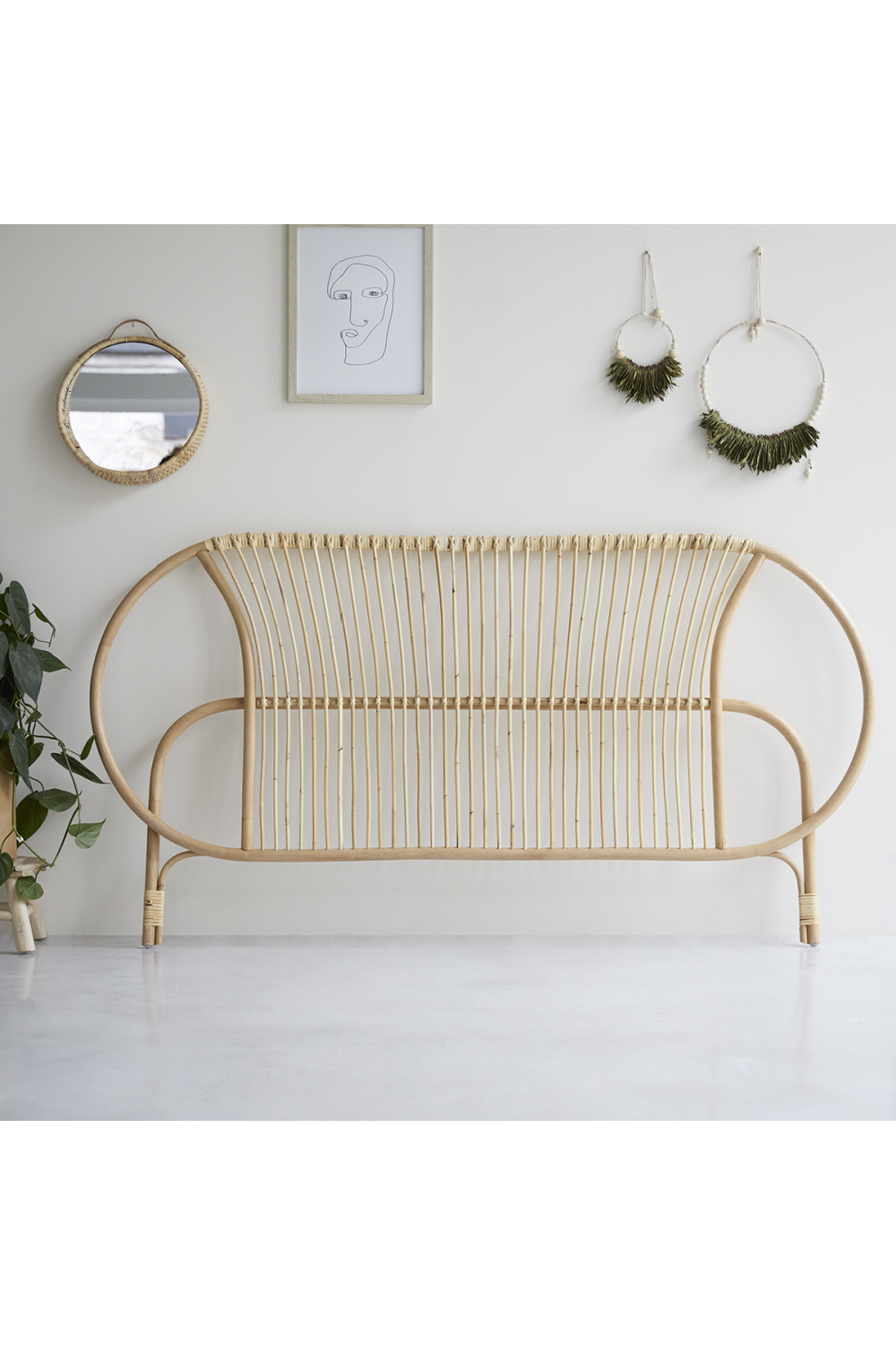 Rattan Queen Headboard 74" | Oroa.com