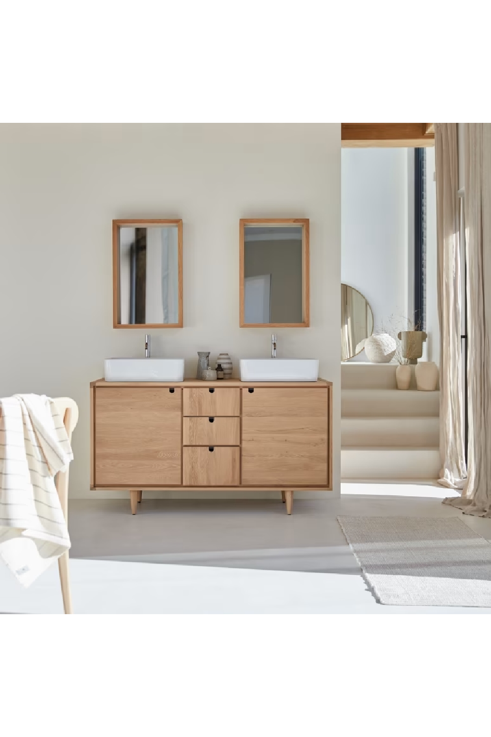 Contemporary Oak Vanity Unit | Oroa.com