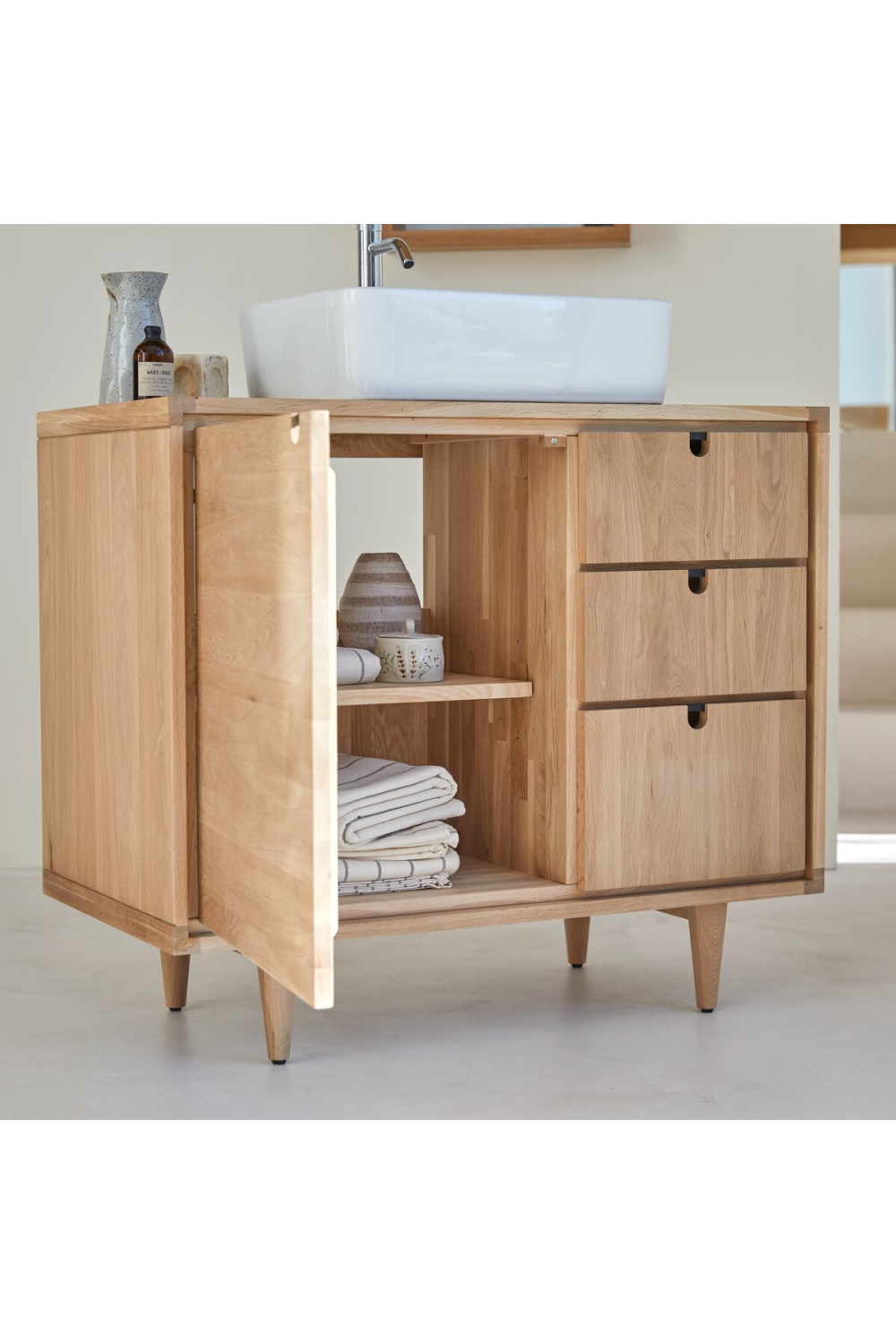 Contemporary Oak Vanity Unit | Oroa.com