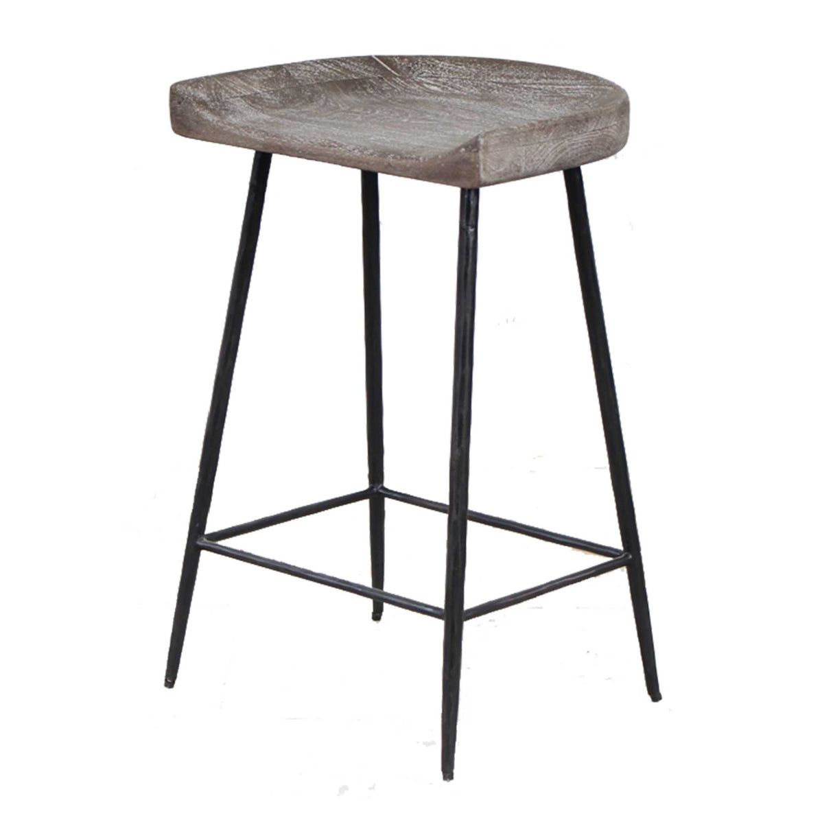 Modern European furniture - Curved Mango Wood Counter Stool - www.oroa.com | Oroa.com