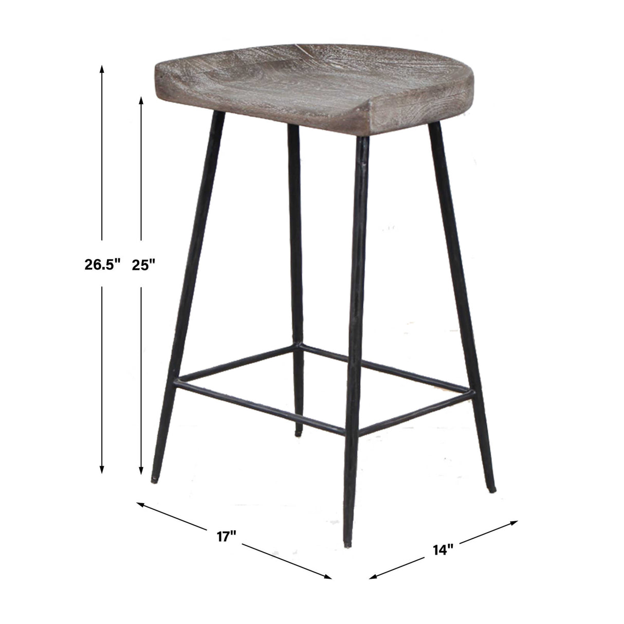 Modern European furniture - Curved Mango Wood Counter Stool - www.oroa.com | Oroa.com