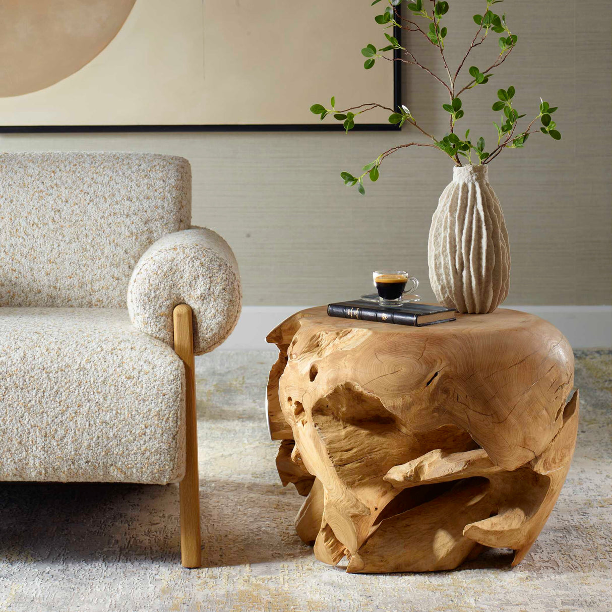 Organic Bleached Teak Side Table | Oroa.com