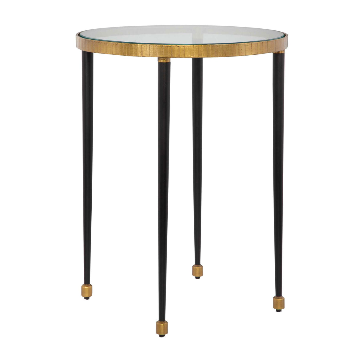 Modern European furniture - Gold Rimmed Glass Side Table - www.oroa.com | Oroa.com