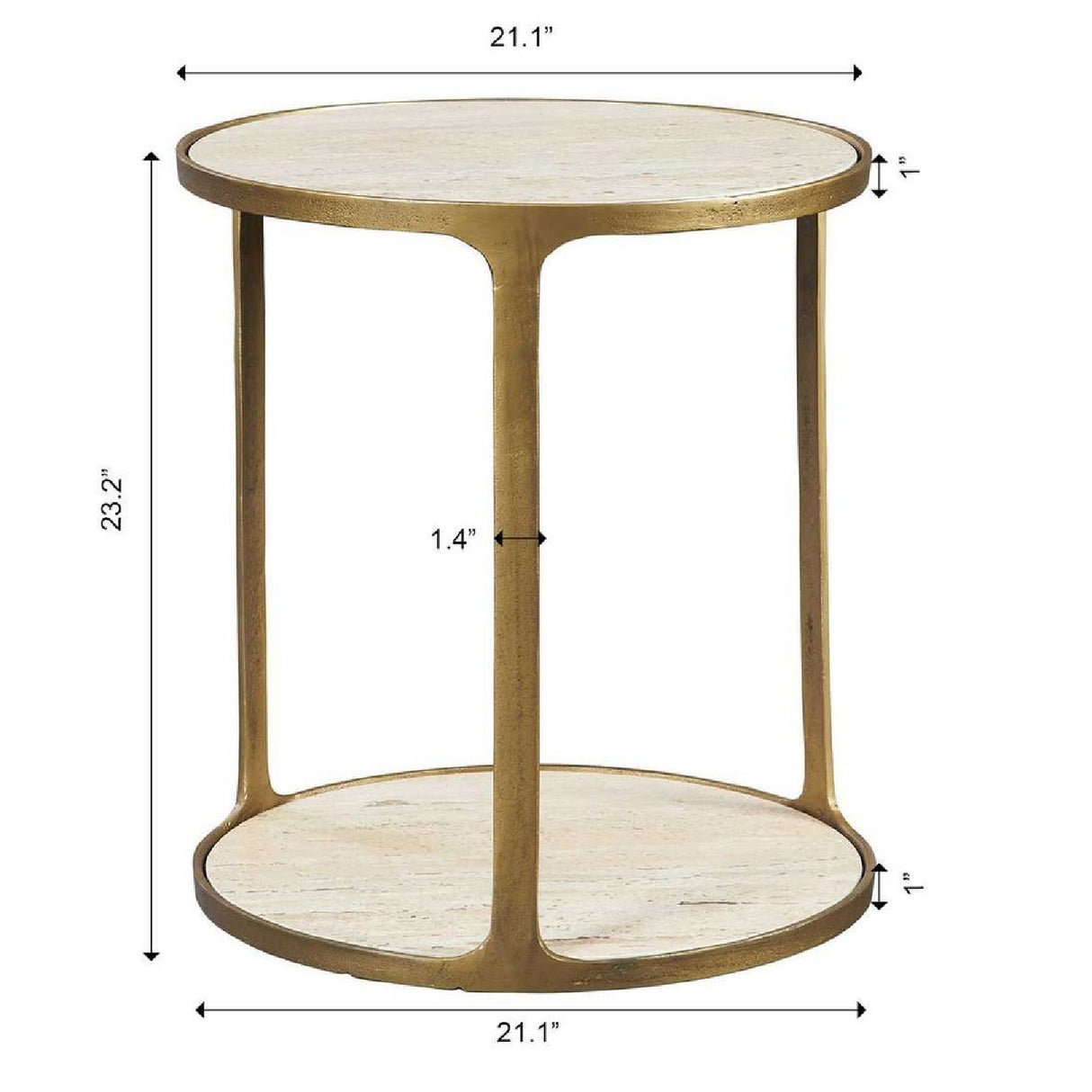 Modern European furniture - Beige Travertine Side Table - www.oroa.com | Oroa.com