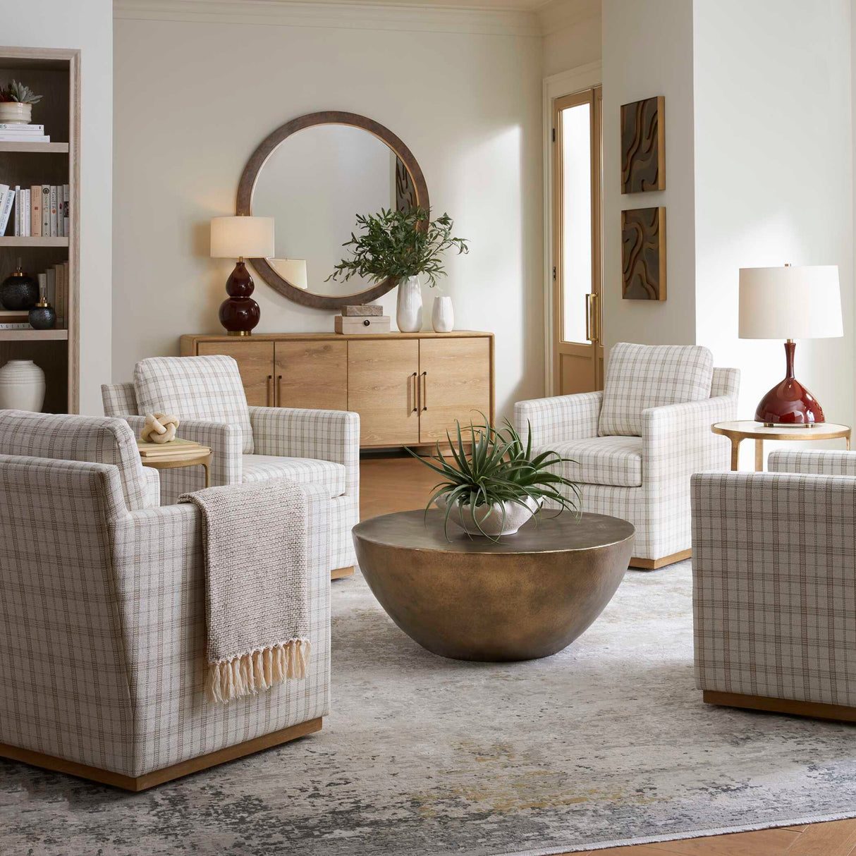Modern European furniture - Antique Gold Round Coffee Table - www.oroa.com | Oroa.com