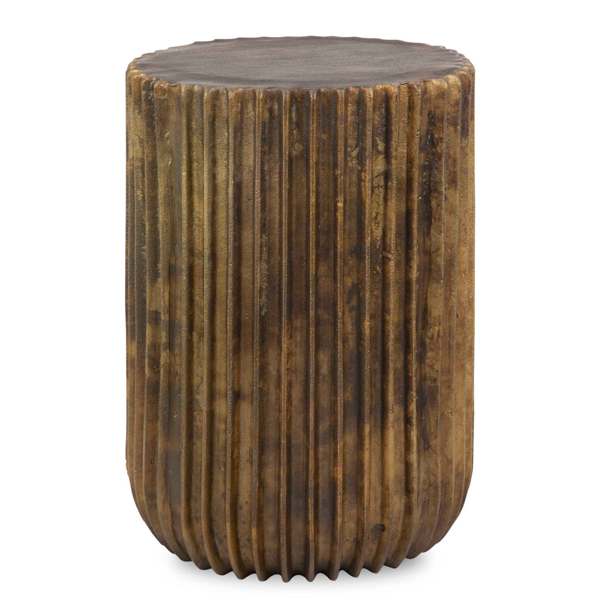 Fluted Antique Gold Accent Table | Oroa.com