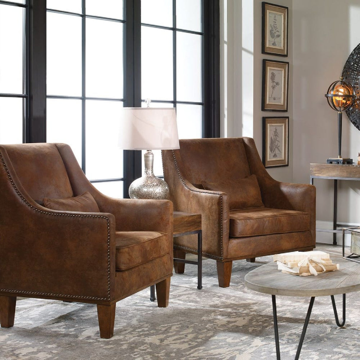Modern European furniture - Brown Leather Armchair - www.oroa.com | Oroa.com
