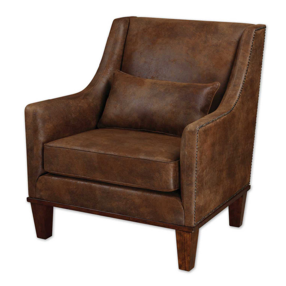 Modern European furniture - Brown Leather Armchair - www.oroa.com | Oroa.com